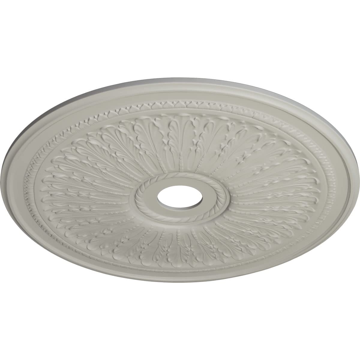 Ekena Millwork 29 Inch Oakleaf Ceiling Medallion - Hand-Painted Pot of Cream Design - 29 1/8