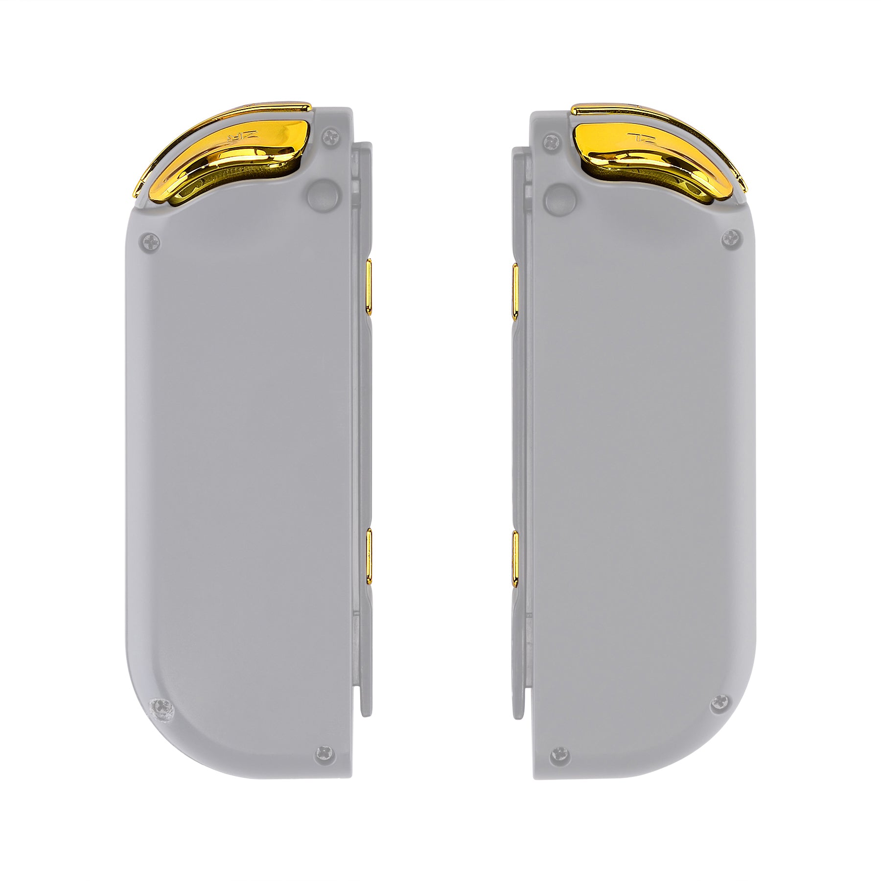 eXtremeRate Chrome Gold Glossy Replacement Buttons Kit for Nintendo Switch JoyCon & OLED JoyCon - ABXY Direction Keys, SR SL L R ZR ZL Triggers with Springs & Tools (Shell Not Included) AJ301 - Perfect for Gaming Enthusiasts & DIY Controller Mods
