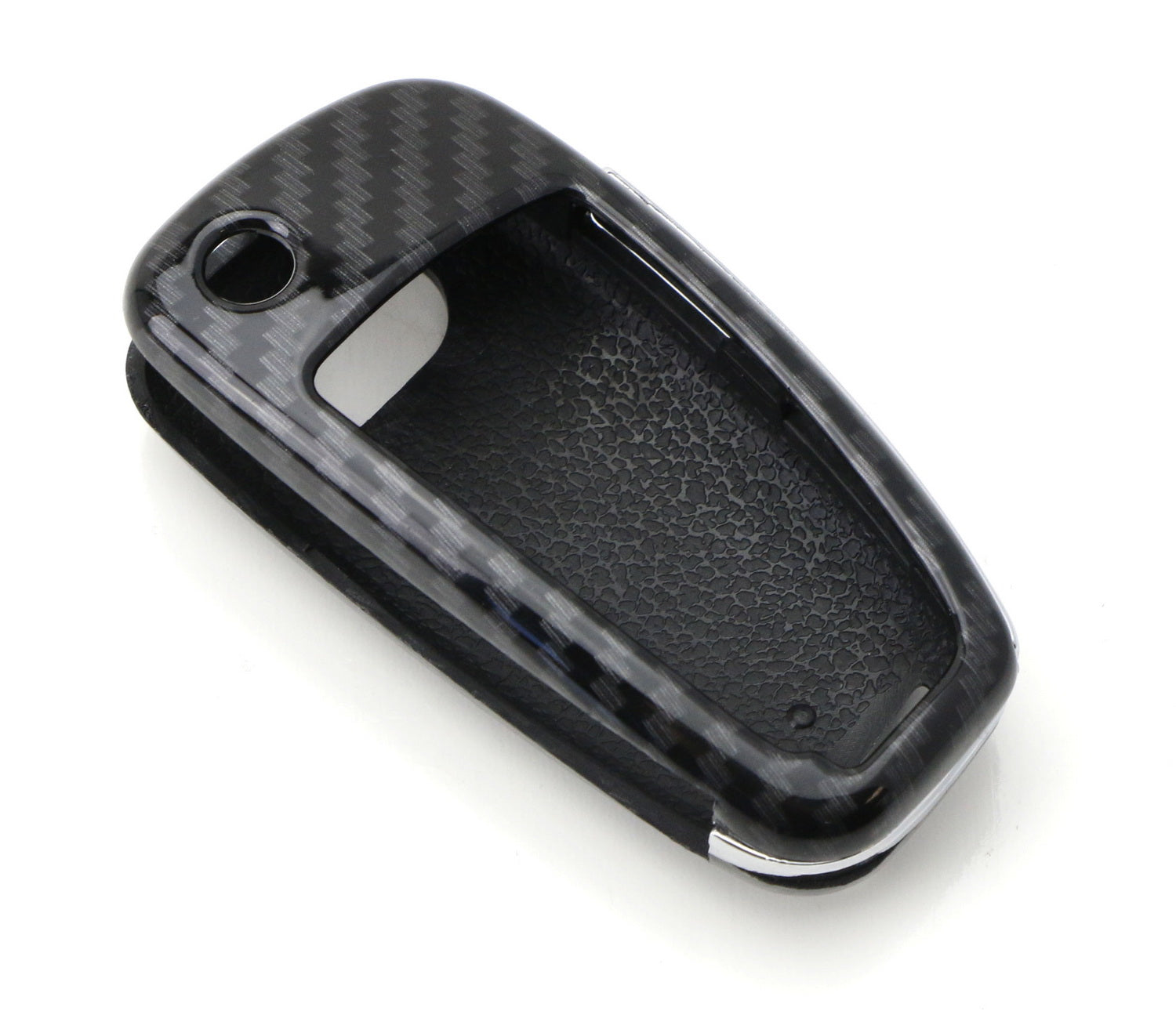 Premium Carbon Fiber Key Fob Cover for Audi A3/S3/A4/S4/A6/Q5/Q7/TT/R8 - Flip Blade Key Shell Replacement - Durable & Stylish Car Accessory for Enhanced Protection and Luxury Look