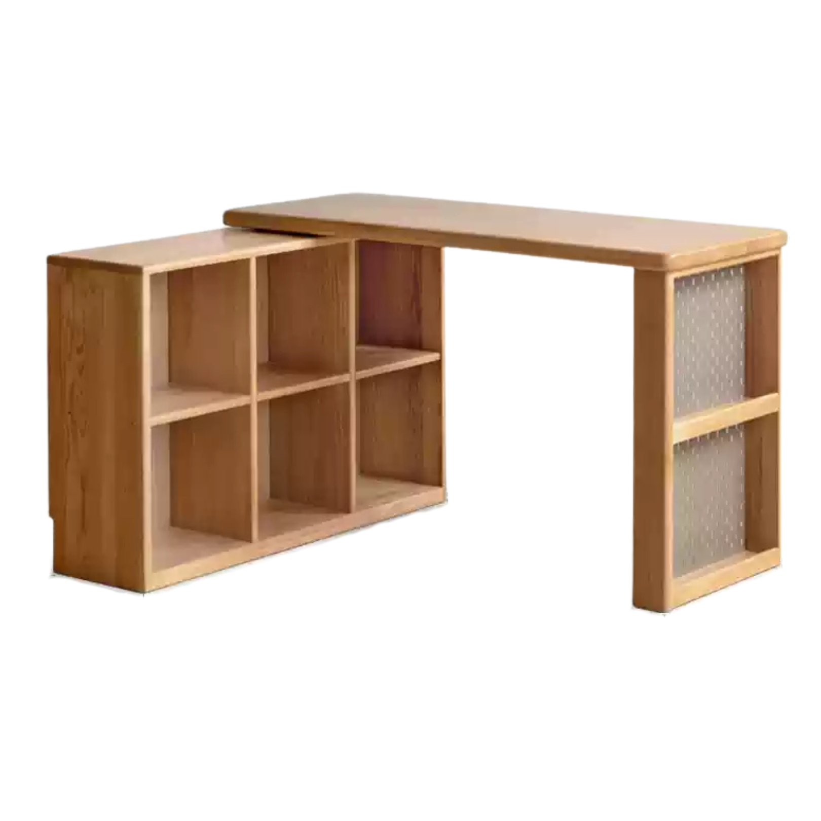 Solid Oak Wood Corner Desk for Home Office - Compact & Stylish Workspace Solution for Small Spaces, Apartments & Dorm Rooms