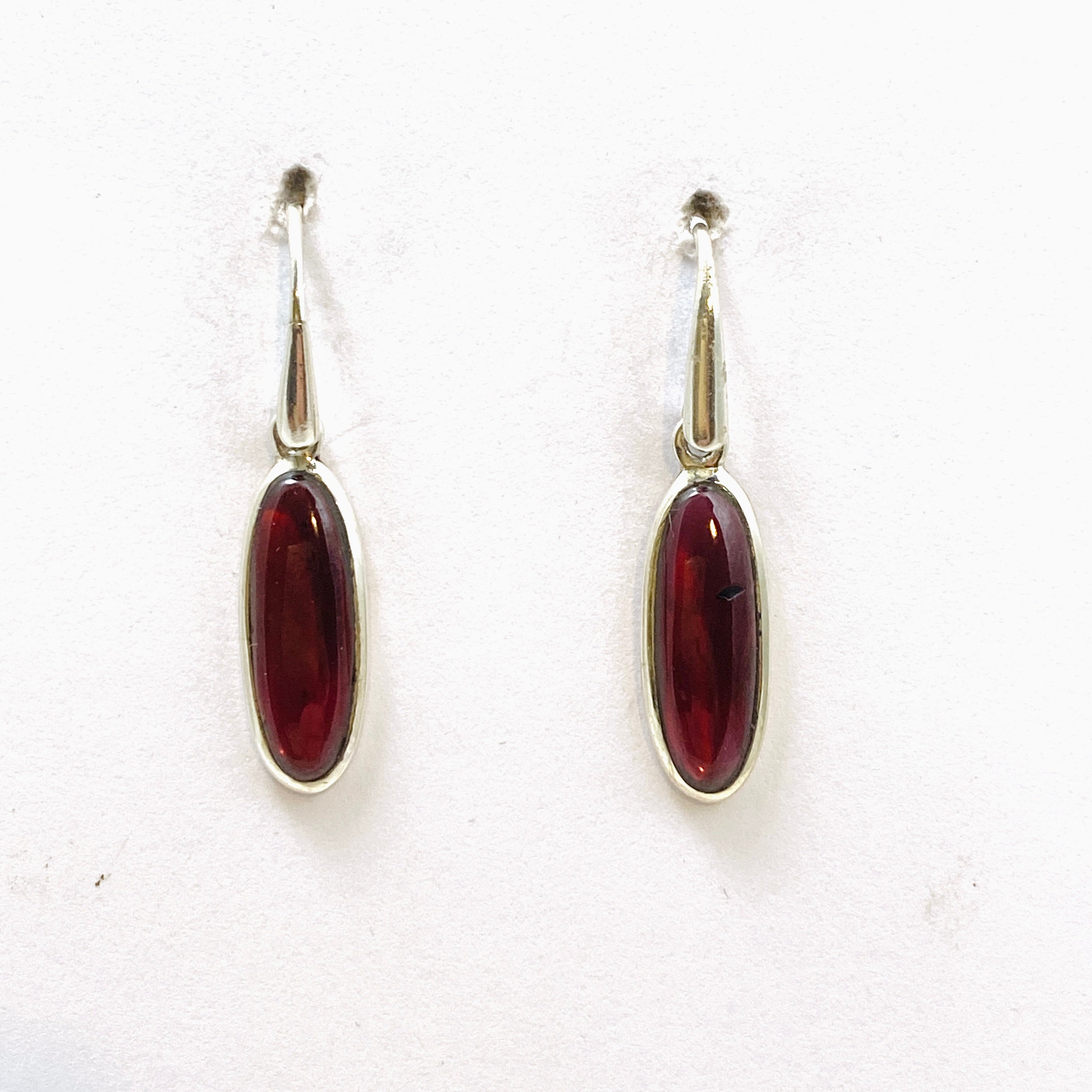 Garnet Oval Cabochon Earrings PEGJ204 - Elegant Gemstone Jewelry for Women, Perfect for Parties, Weddings & Special Occasions