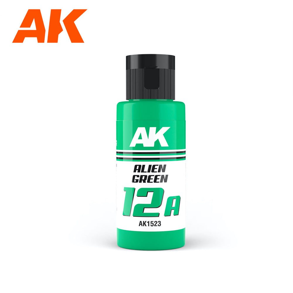 AK Interactive AK1523 Dual Exo Sci-Fi 12A Alien Green Acrylic Paint - 60ml Bottle for Miniature Models, Warhammer, and Tabletop Gaming Scenes