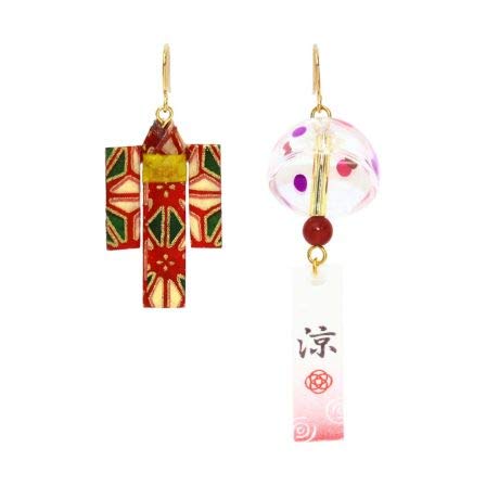 Japanese Yukata-Inspired Pierced Earrings for Women - Elegant Cherry Blossom & Kimono Design Dangle Earrings for Parties, Weddings & Cultural Events