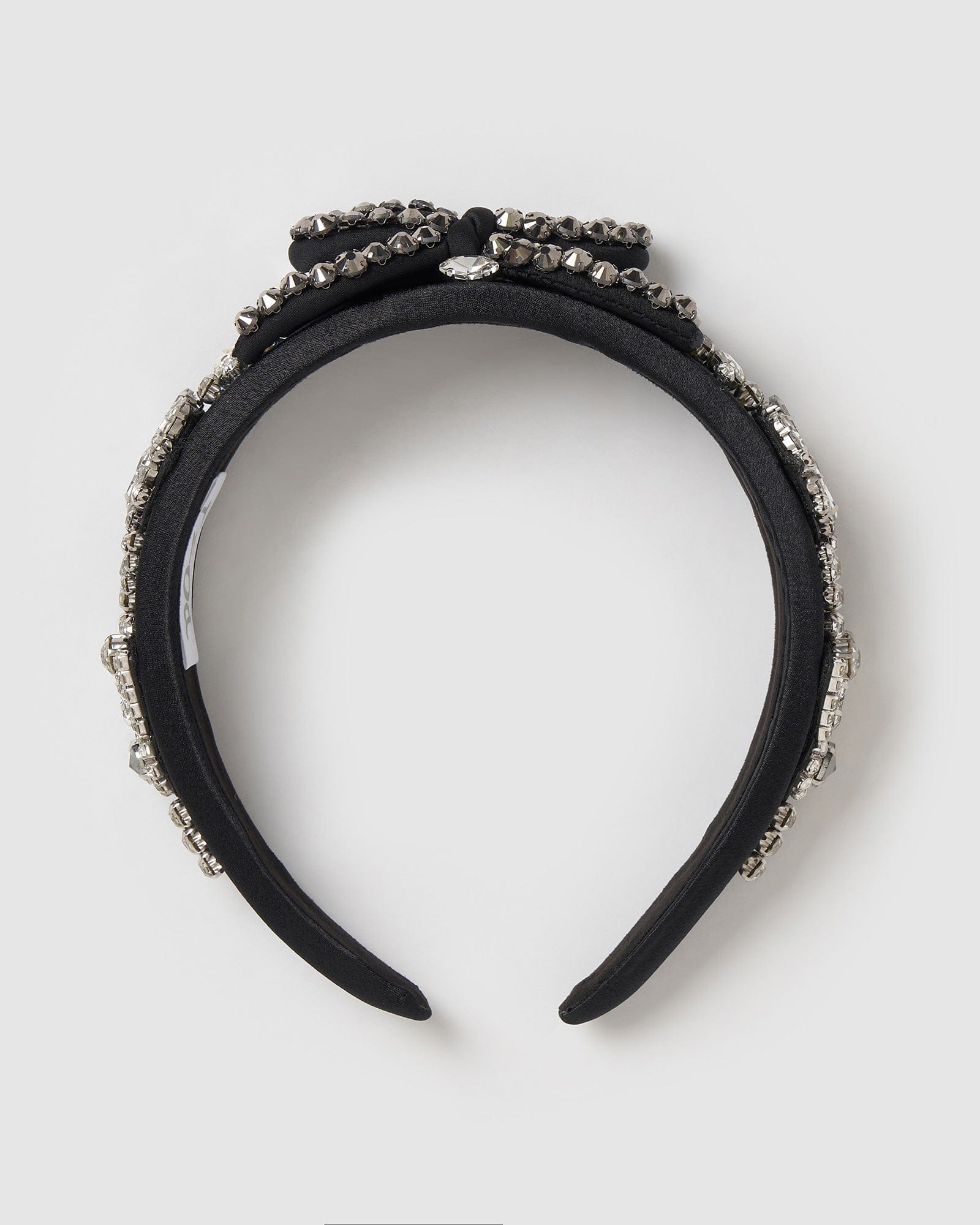 Izoa Emma Headband for Women - Black & Silver Stretchable Hair Band - Perfect for Workouts, Yoga, Running, and Everyday Wear