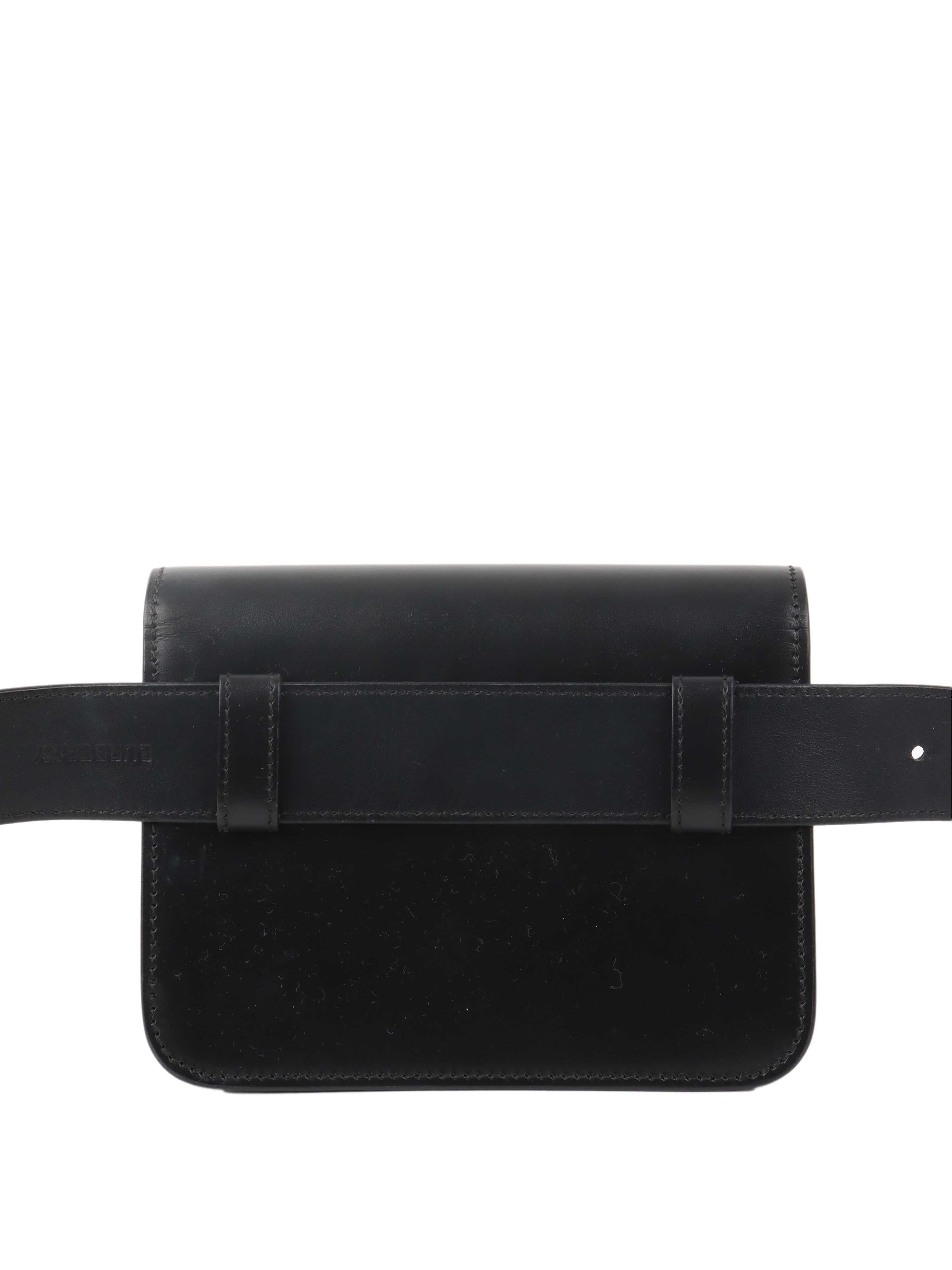 Burberry Black Leather Belt Bag for Women - Stylish Crossbody Handbag for Everyday Use, Work, and Travel