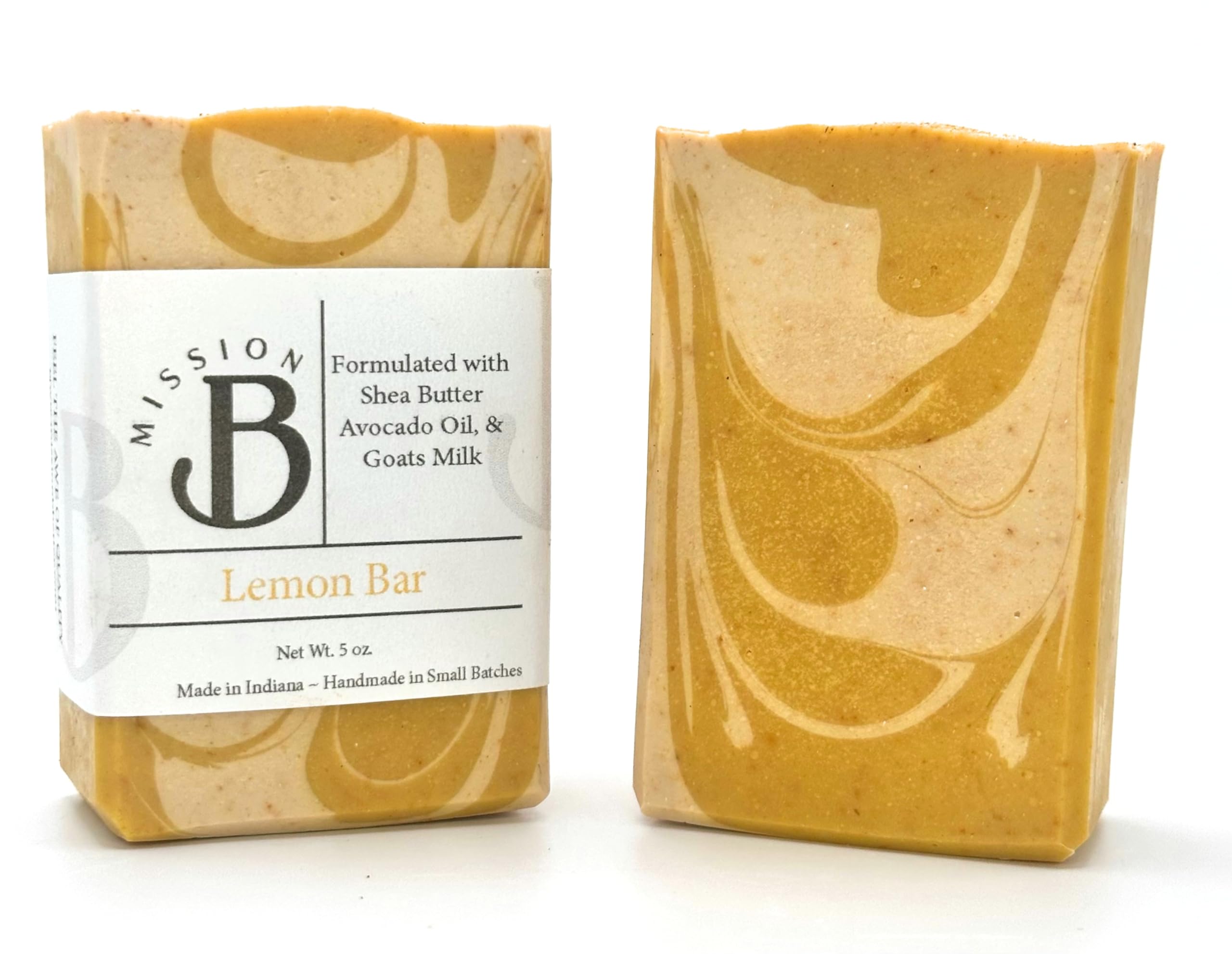 Handmade Exfoliating Lemon Bar Soap with Shea Butter, Avocado Oil & Goat Milk - 5 oz Natural Skincare for Dry Skin & Body Exfoliation - Perfect for Shower, Bath & Gift Sets