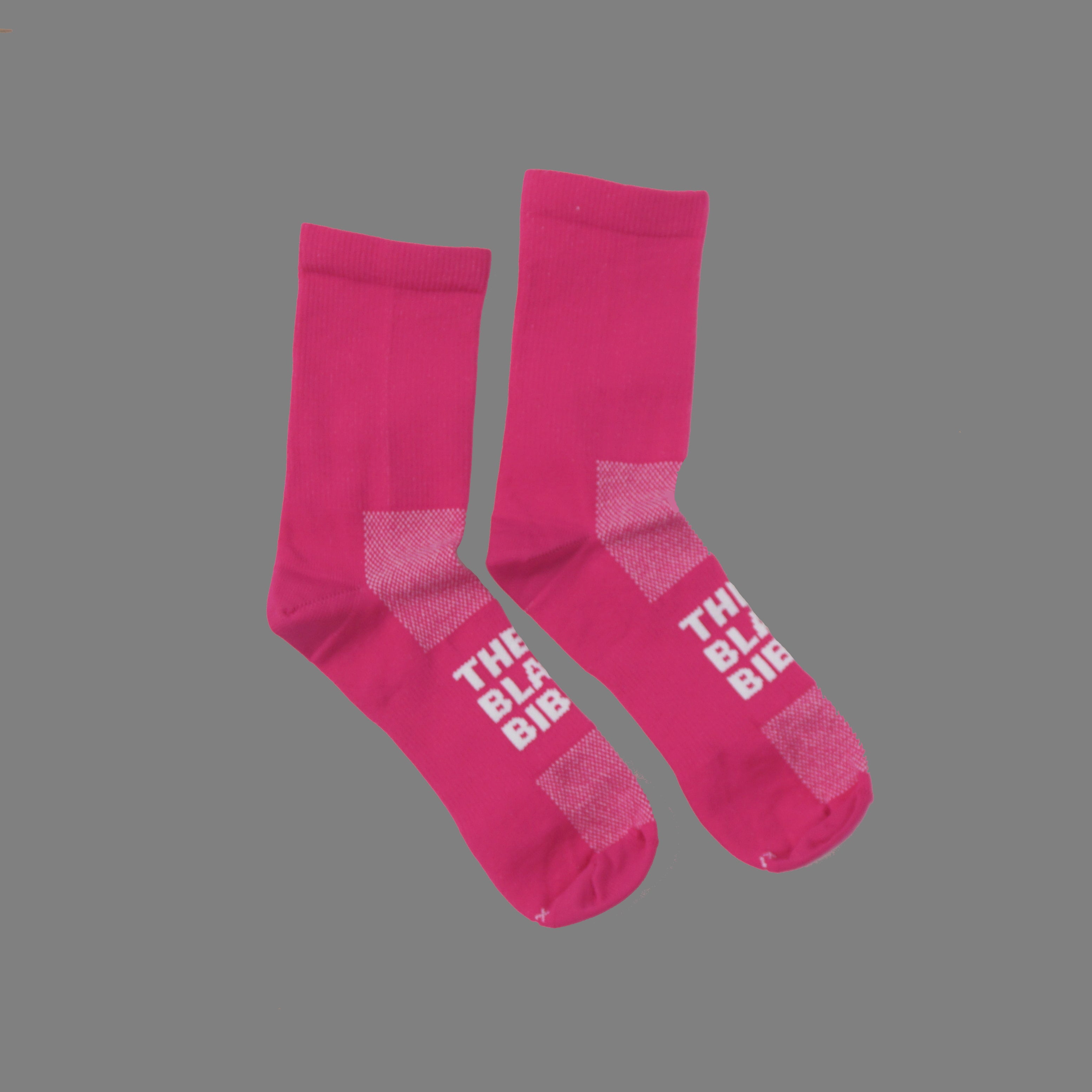 The Black Bibs Socks - Pink Cycling Socks for Men & Women - Moisture Wicking, Breathable, Comfortable for Road & Mountain Biking