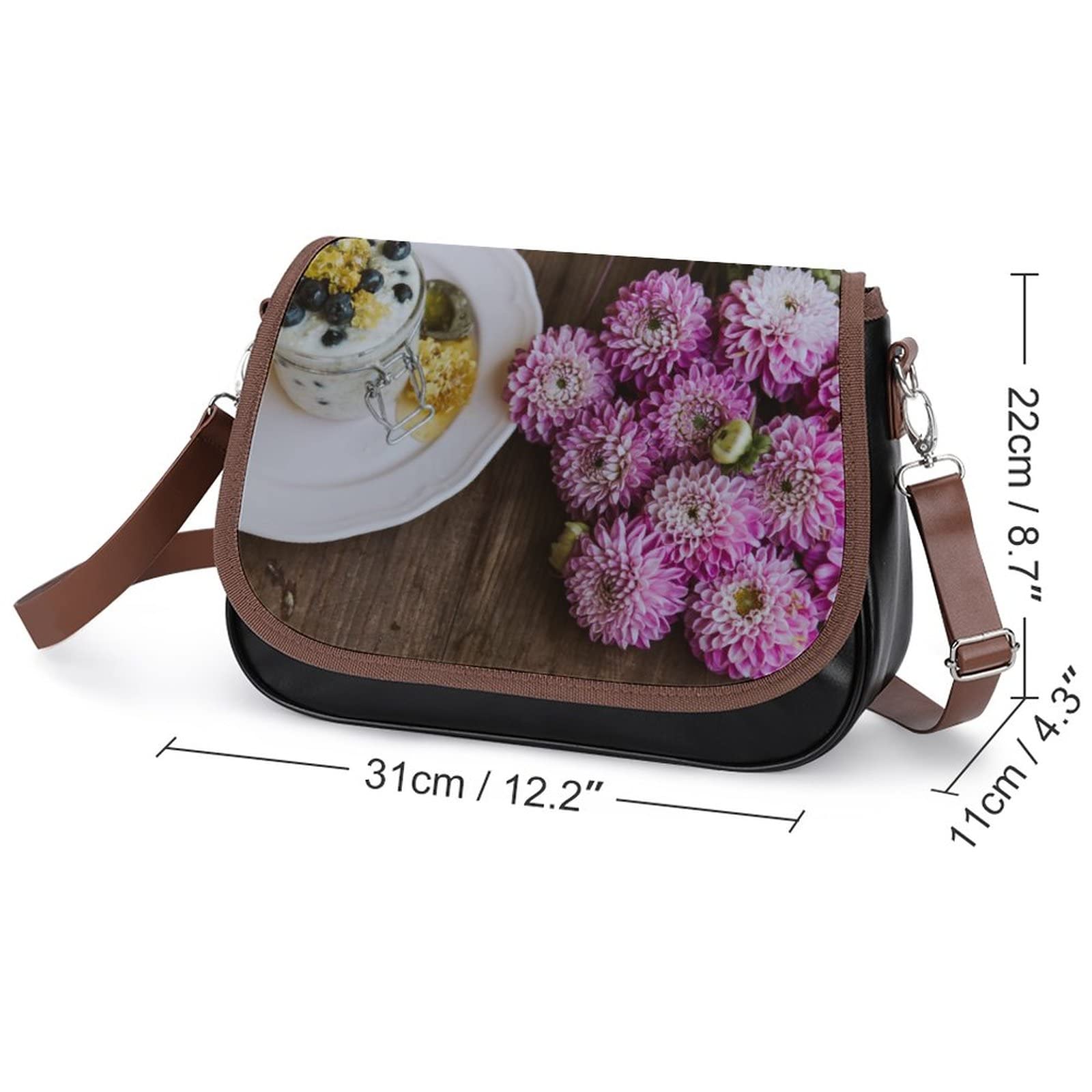 Trendy Printed Crossbody Bags for Women - Fashion Leather Shoulder Purse with Daisy Floral Design - Perfect for City Commute, Brunch & Daily Use