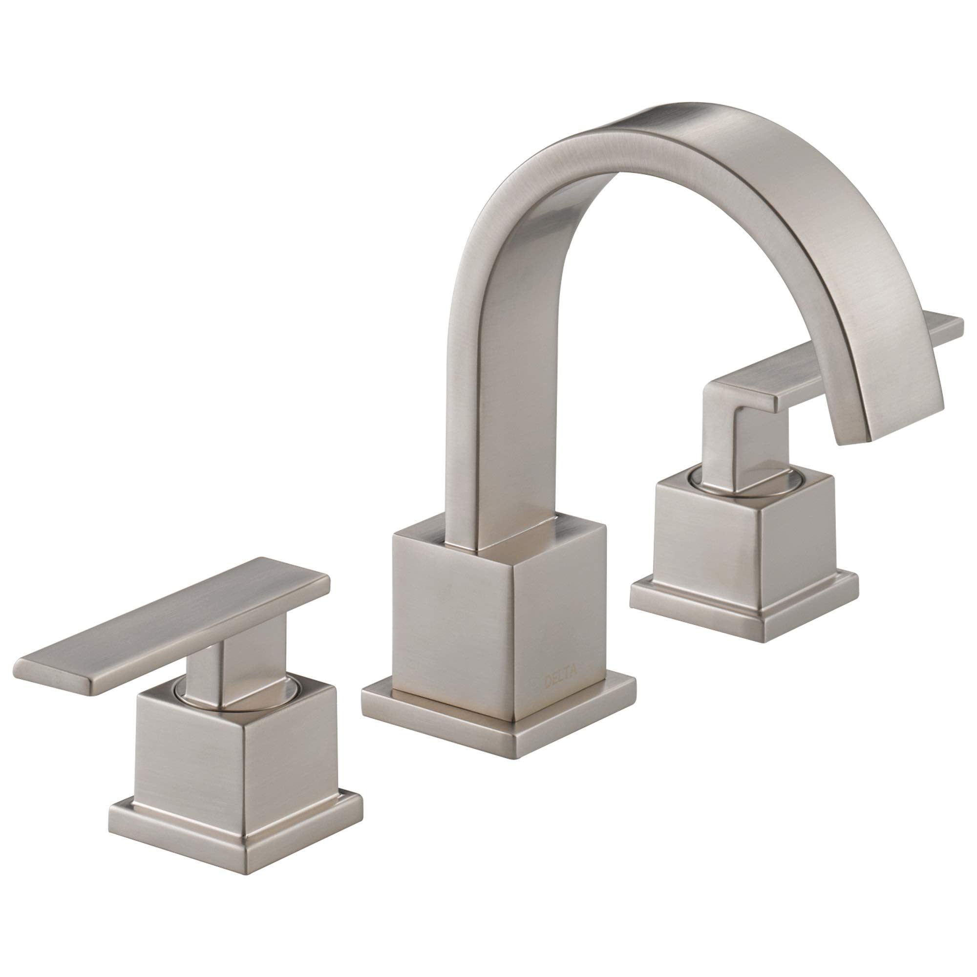 Delta Vero 3-Hole Widespread Bathroom Faucet in Brushed Nickel - 2-Handle Bathroom Sink Faucet with Metal Drain Assembly (Model 3553LF-SS) - Perfect for Modern Bathrooms, Guest Suites, and Powder Rooms