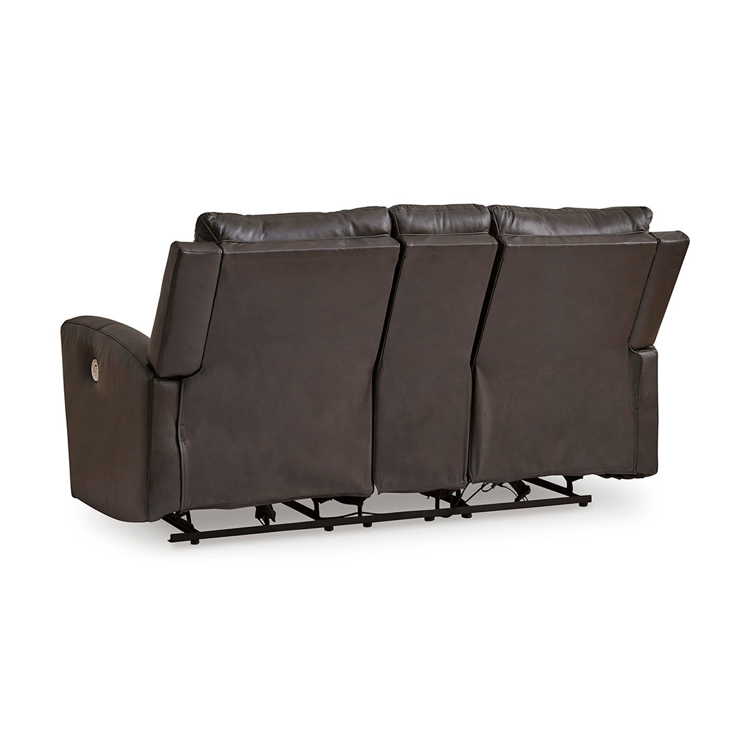 Boxmere Power Reclining Loveseat with Console - Modern Electric Recliner Sofa for Living Room, Home Theater & Small Spaces - Comfortable PU Leather Sectional Couch with Cup Holders & USB Charging Ports