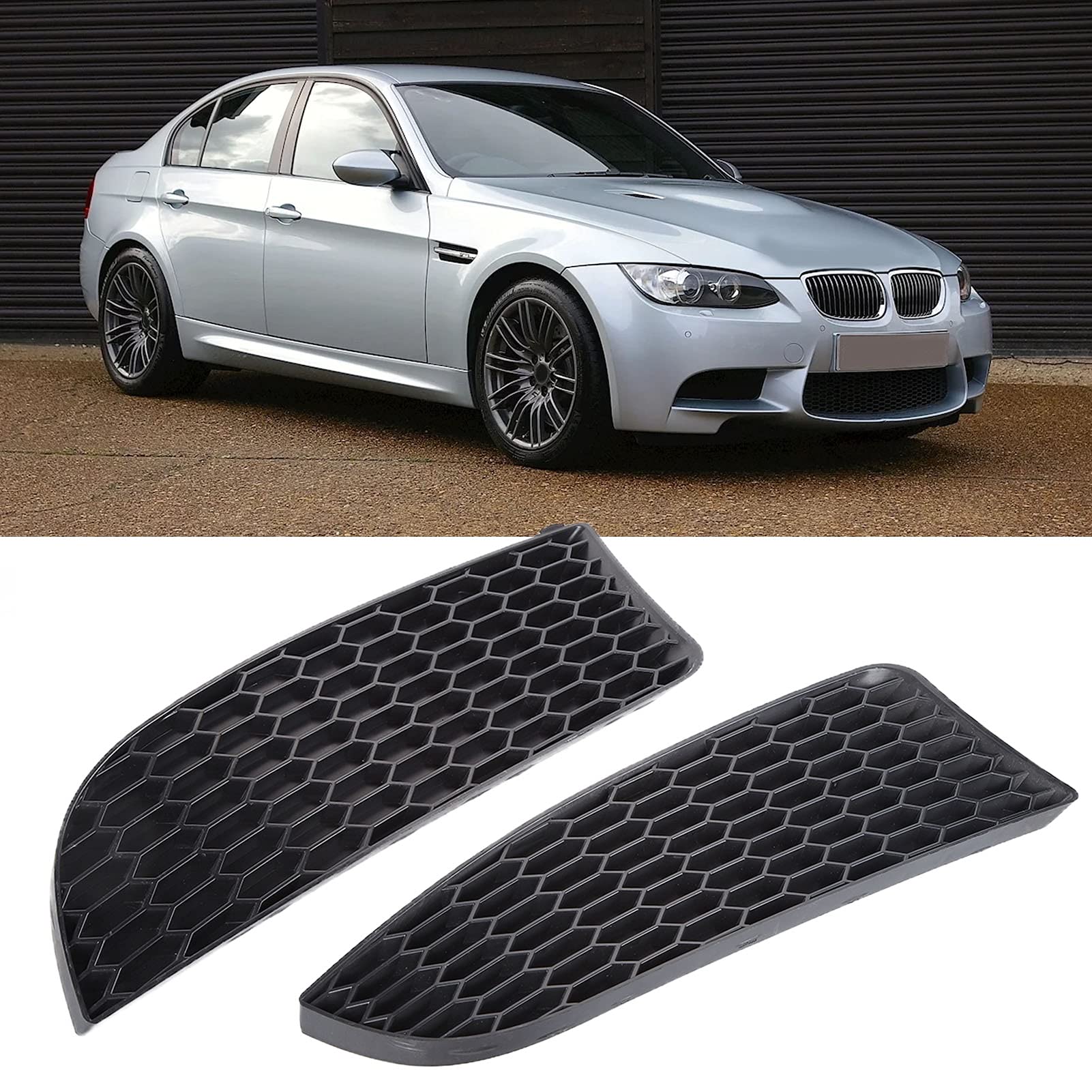Fydun Front Fog Light Grill Cover Set (2pcs) - Left & Right Replacement for BMW 3 Series E90 E91 E92 E93 M3 - Durable Bumper Accessory for Enhanced Style & Protection | Perfect for Car Upgrades & Fog Light Maintenance