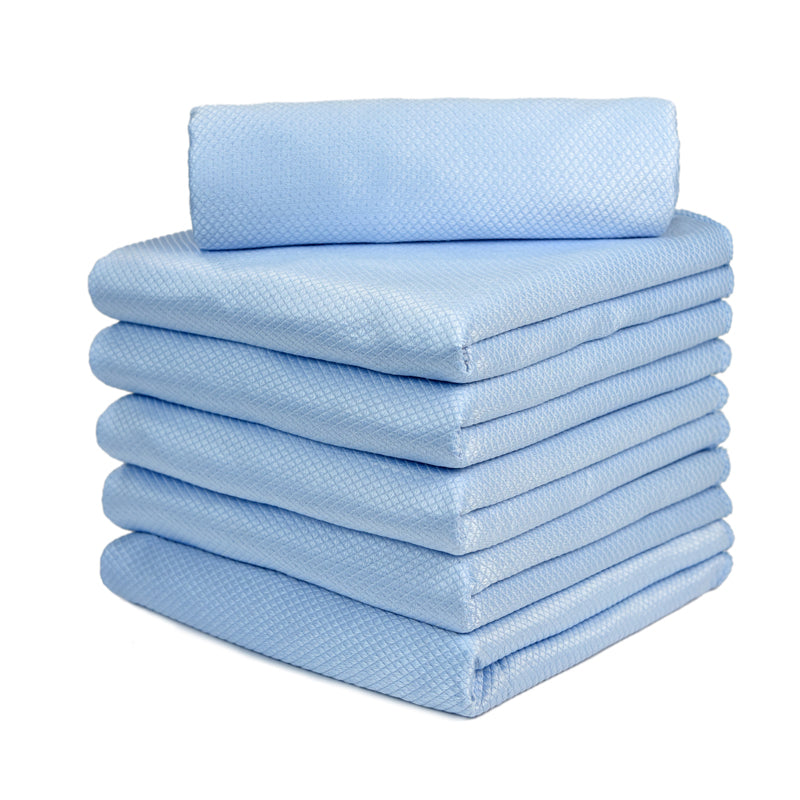 Premium Diamond Weave Microfiber Glass Cleaning Towels - 15x18 Inches, 260GSM Heavy Duty - Streak-Free for Windows, Mirrors & Screens - Pack of 6 - Perfect for Home, Office & Car Cleaning