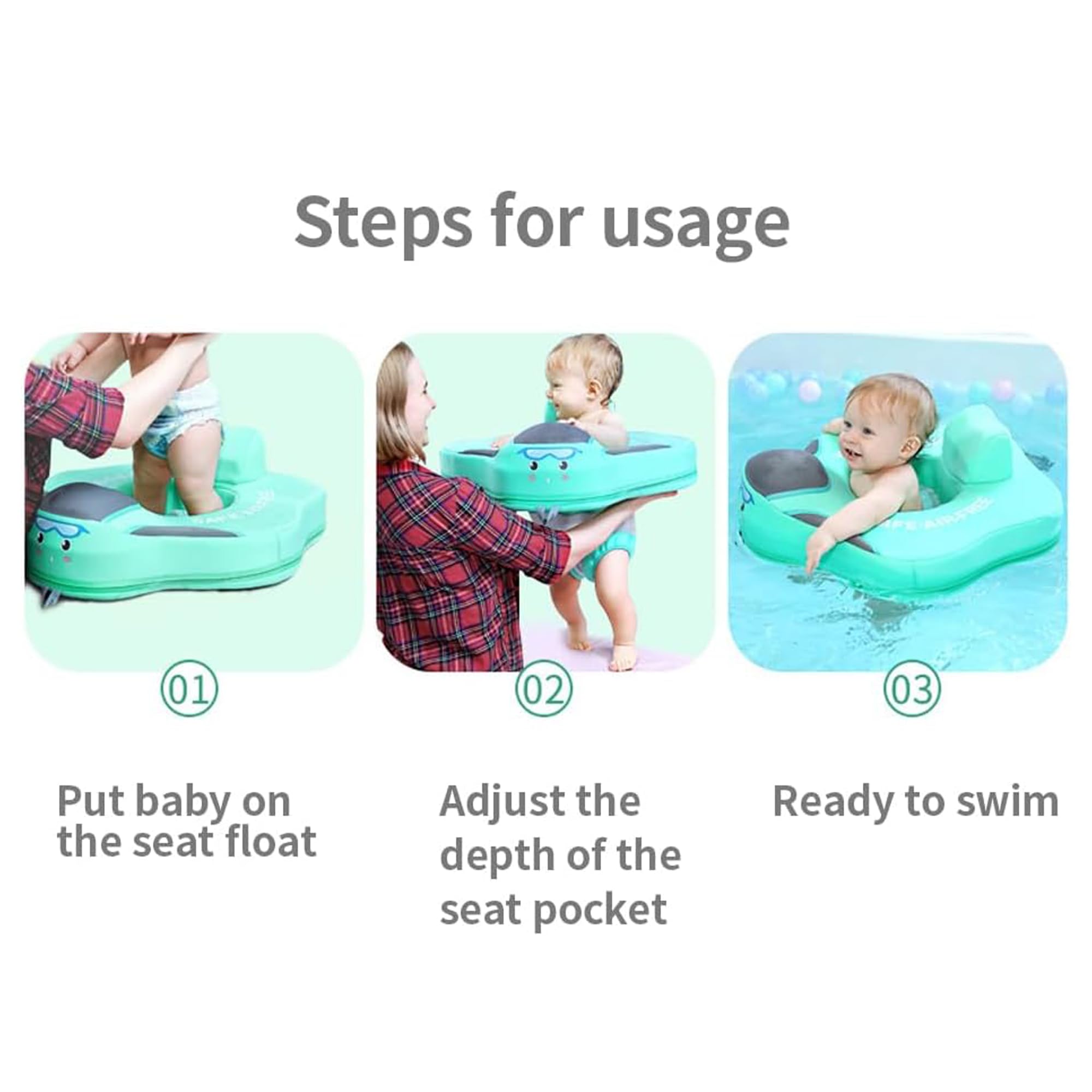 **Mambo Baby Pool Float - Non-Inflatable Infant Swimming Float with Safe Seat for Toddlers Age 3-24 Months | Perfect for Backyard Pools, Beach Trips & Summer Water Play**