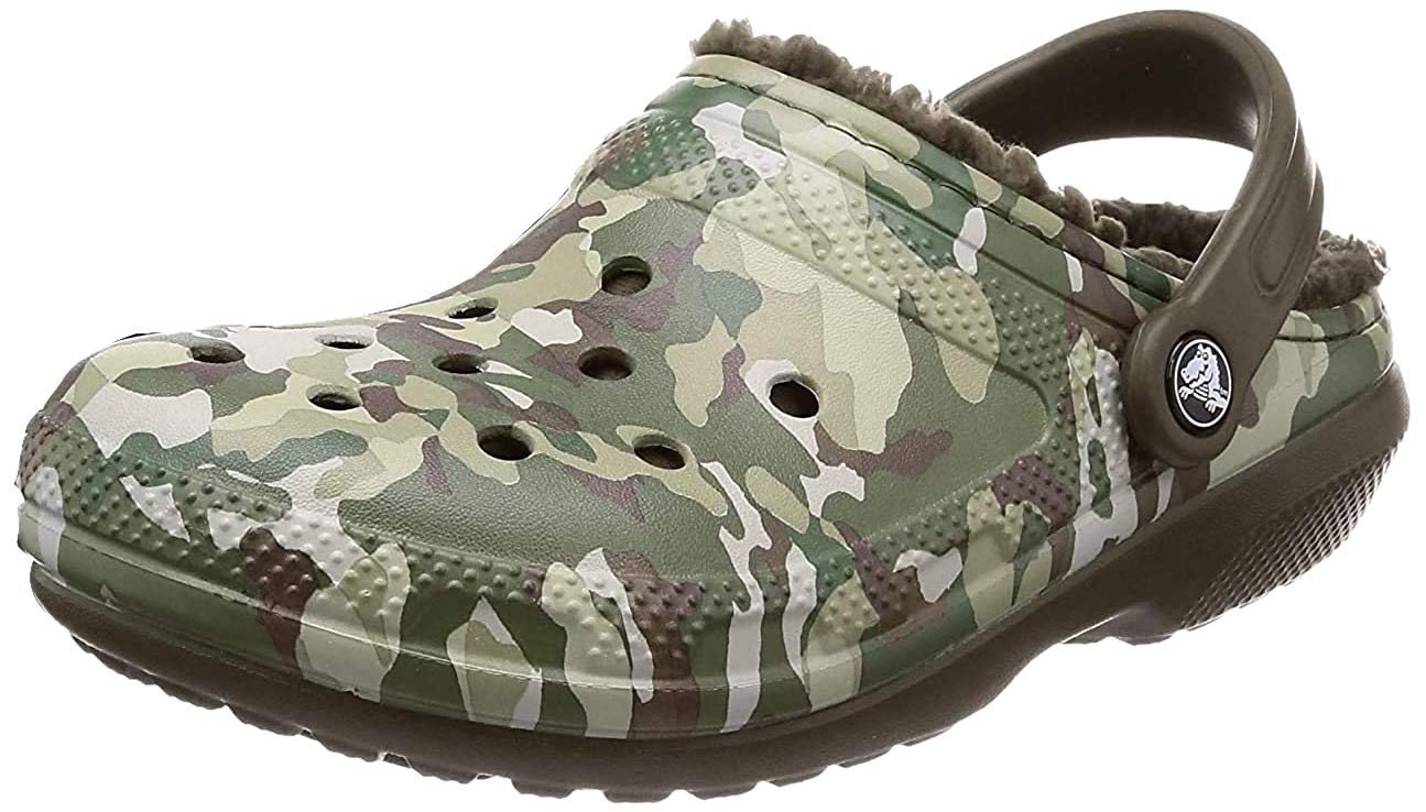 Crocs Women's Classic Lined Camo Graphic Clog - Comfortable Slip-Resistant Indoor/Outdoor Shoes for Work, Home & Casual Wear