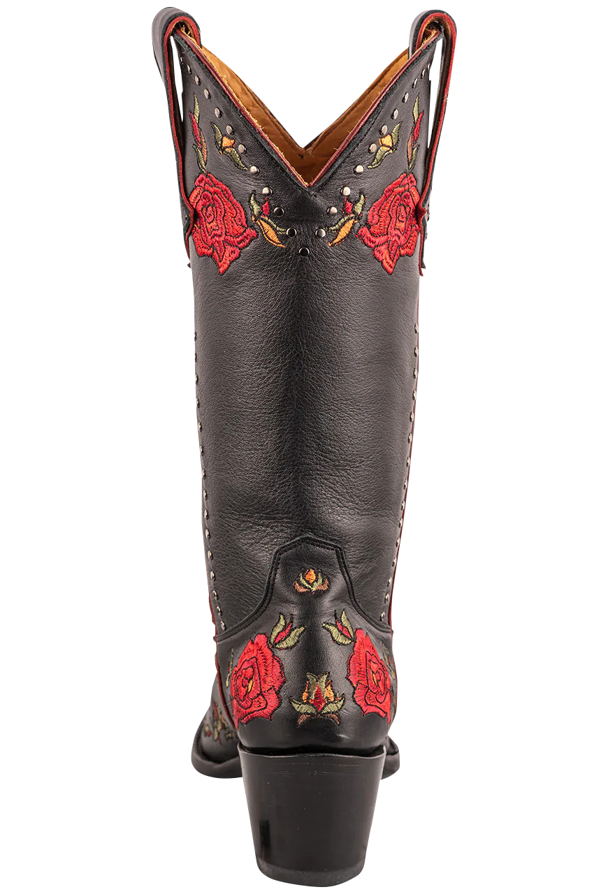 Old Gringo Women's Eden's Garden Cowboy Boots - Black Leather Western Boots for Women | Comfortable & Stylish Cowgirl Boots for Country Dancing, Rodeo & Everyday Wear