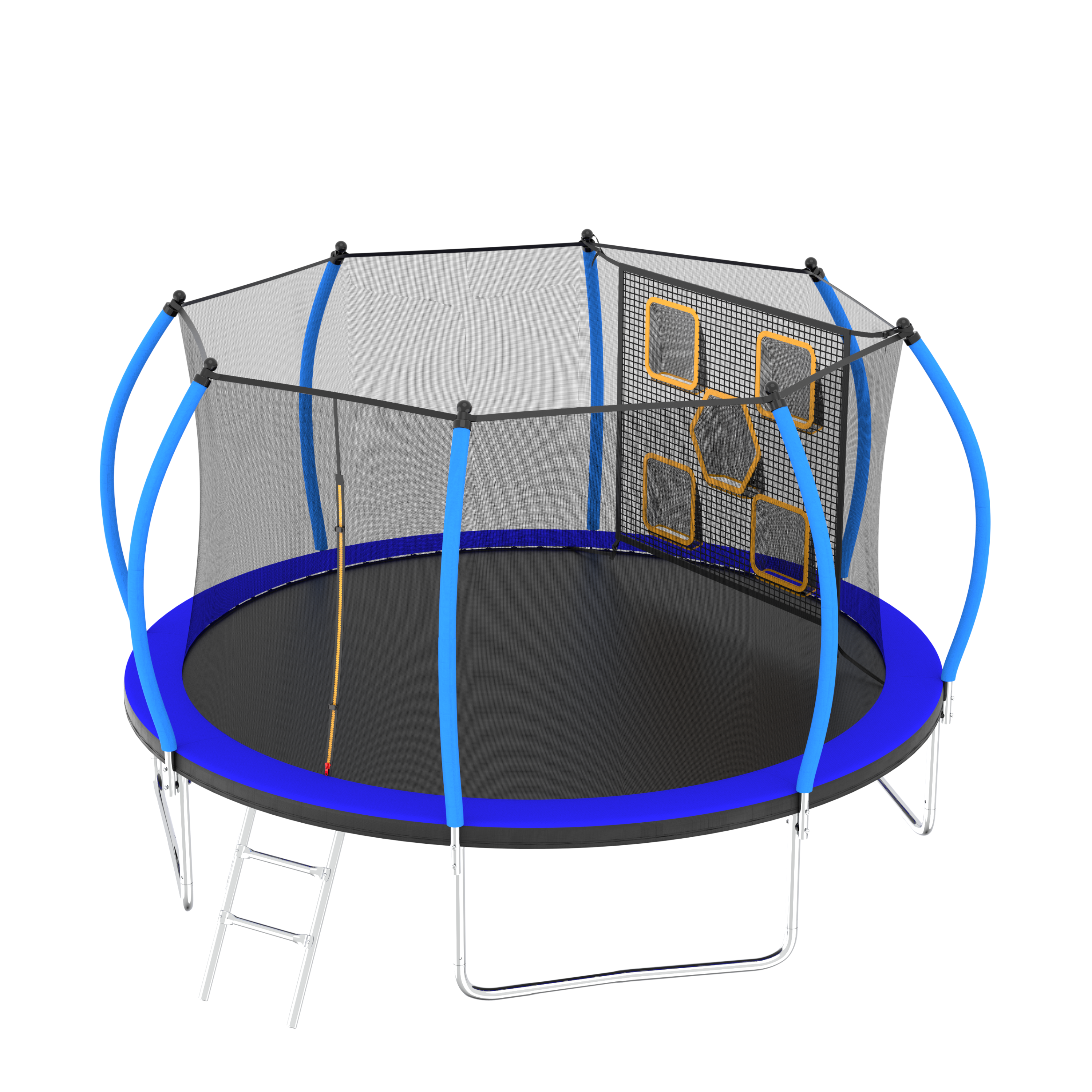 12FT Trampoline with Safety Enclosure & Ladder - ASTM Approved Outdoor Trampoline for Kids - Perfect for Backyard Fun, Exercise, and Family Recreation