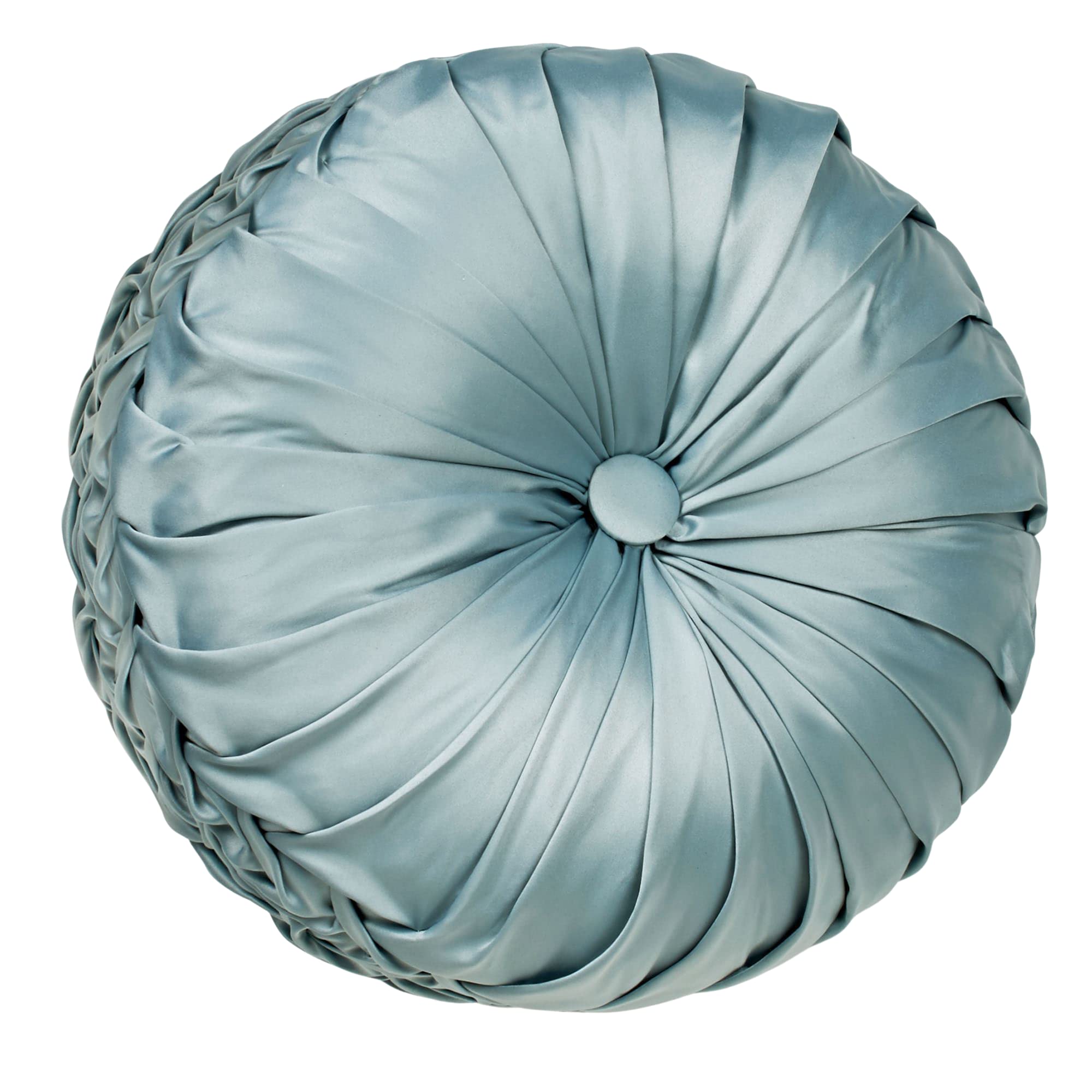 Touch of Class Romantic Regency Round Tufted Throw Pillow - Parisian Blue Polyester Luxury Circle Decorative Cushion for Bedroom, Living Room & Lounge | Perfect for Sofa, Chair & Home Decor Accent