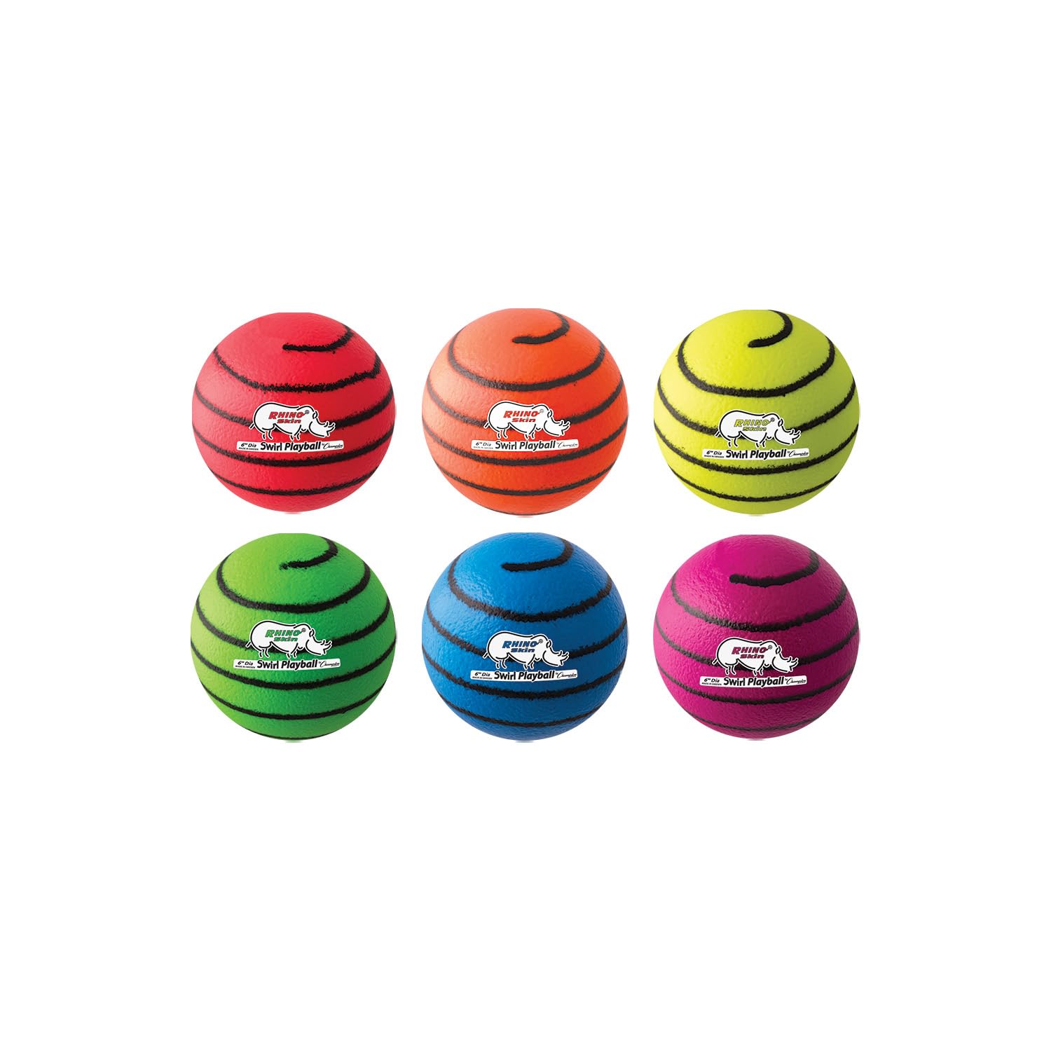 Champion Sports Rhino Skin Medium Bounce Dodgeballs - High Performance Rubber Dodge Balls for Gym Class, School PE, and Team Sports Training