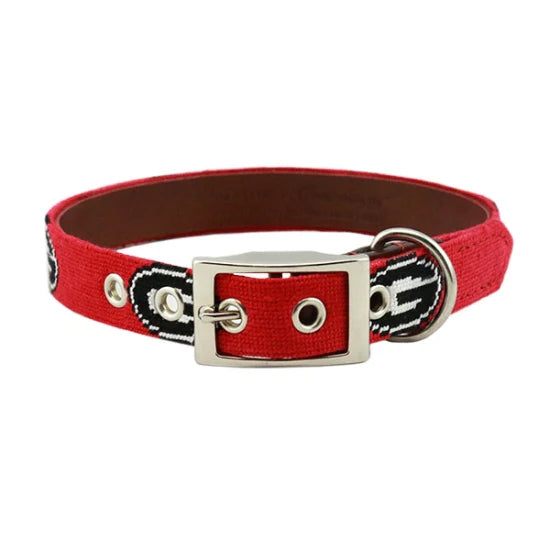 Georgia G Needlepoint Dog Collar - Handmade Embroidered Pet Collar for Small & Medium Dogs - Perfect for Daily Walks, Training & Special Occasions