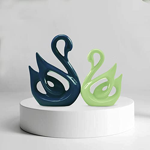 2 Pc Swan Set - Blue and Green