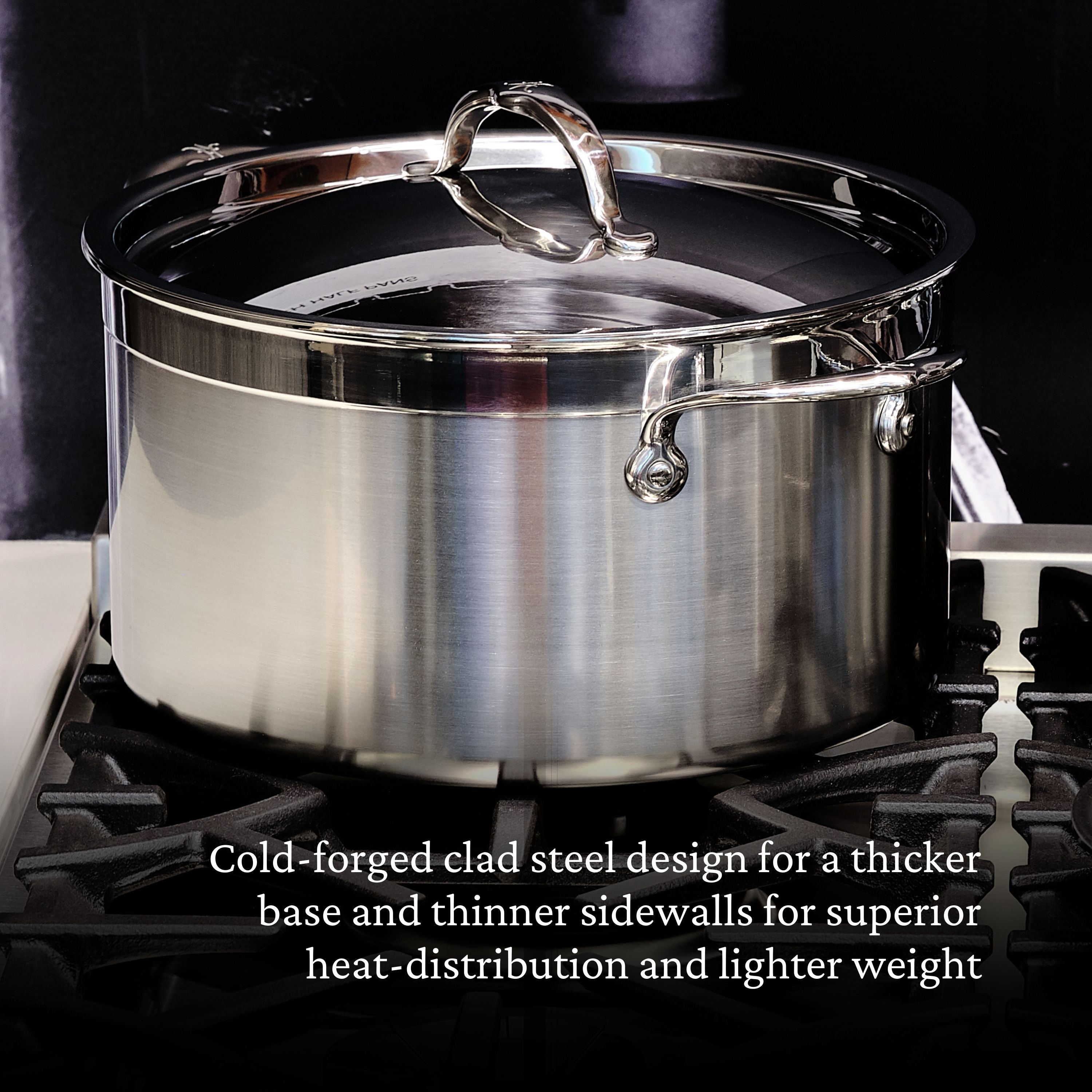 Hestan Probond Covered Stockpot 8.0 Quart (26cm) - Premium Stainless Steel Cookware for Soups, Stews & Pasta | Perfect for Home Chefs & Professional Kitchens