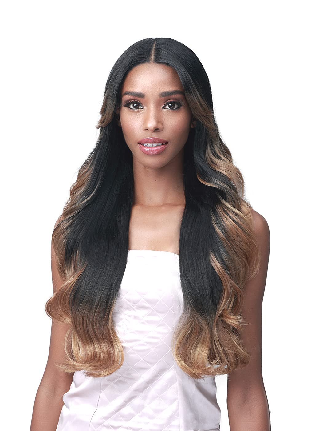 BOBBI BOSS 4.5 Inch HD Lace Front Long Curly Wigs for Black Women - MLF564 BAYLEE | Soft Wave Synthetic Hair Wigs with Baby Hair | Natural Looking Heat Resistant Wigs (Jet Black) | Perfect for Daily Wear, Cosplay, Parties & Special Occasions