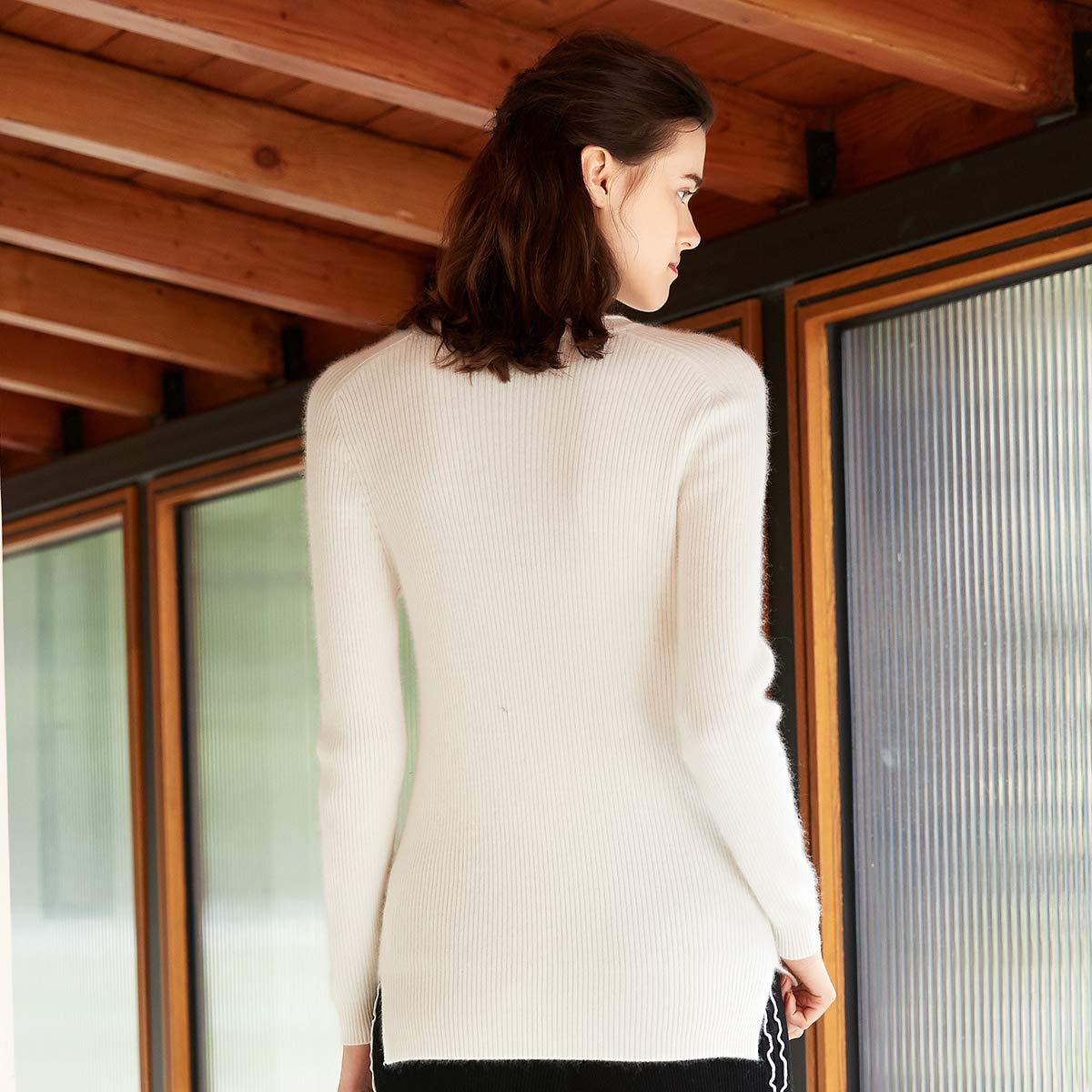 Zhili 2018 Winter O-Neck Slim Fit Cashmere Sweater for Women - Soft & Warm Pullover for Office, Dating & Holiday Outfits