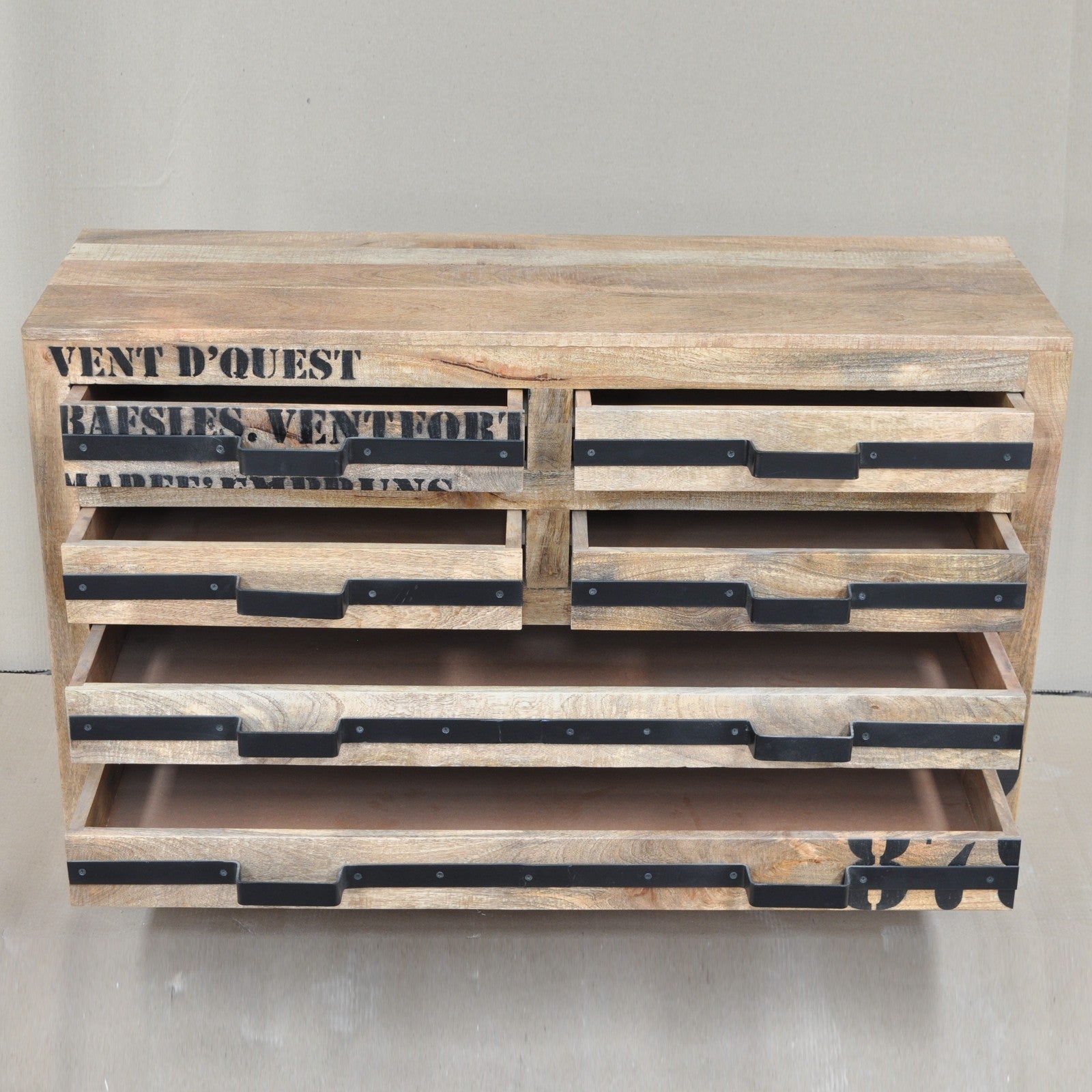 Industrial Wooden 6-Drawer Dresser - 51