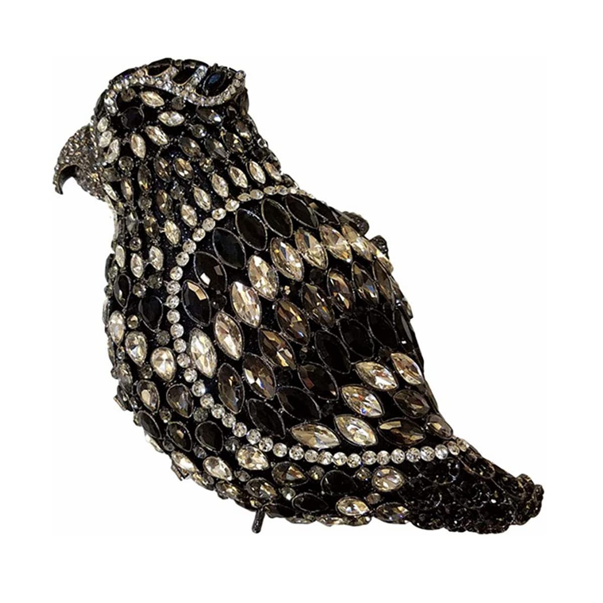 DJBM Women's Elegant Parrot Animal Rhinestone Crystal Evening Clutch Purse - Sparkly Bird Design Handbag for Party, Wedding, Prom & Special Occasions - Perfect for Cocktail Events, Date Nights & Formal Gatherings