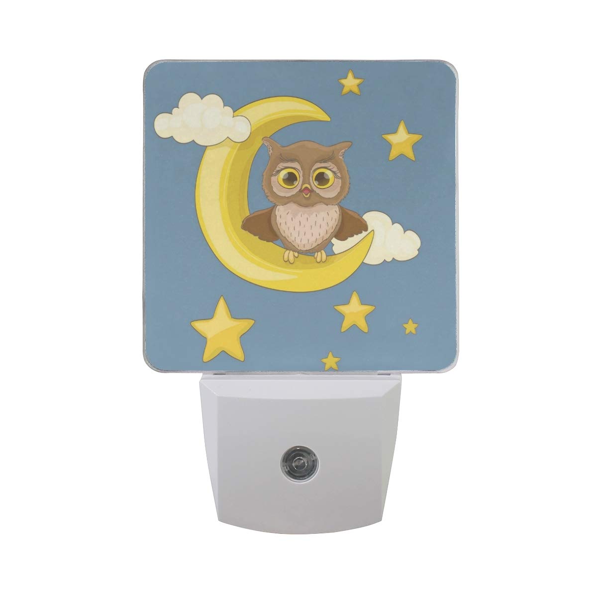 ALAZA 2 Pack Owl Owlet Moon Star LED Night Light with Dusk to Dawn Sensor - Plug in Nursery Decor, Kids Room Nightlight, Bedside Lamp for Adults - Perfect for Bedrooms, Hallways & Nurseries