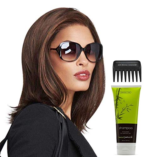 Raquel Welch Work It Wig Bundle - 4 Items Including Synthetic Wig (Color SS14/88), Christy's Wigs Q&A Booklet, BeautiMark Shampoo & Wide Tooth Comb | Perfect for Cosplay, Costume Parties & Everyday Styling