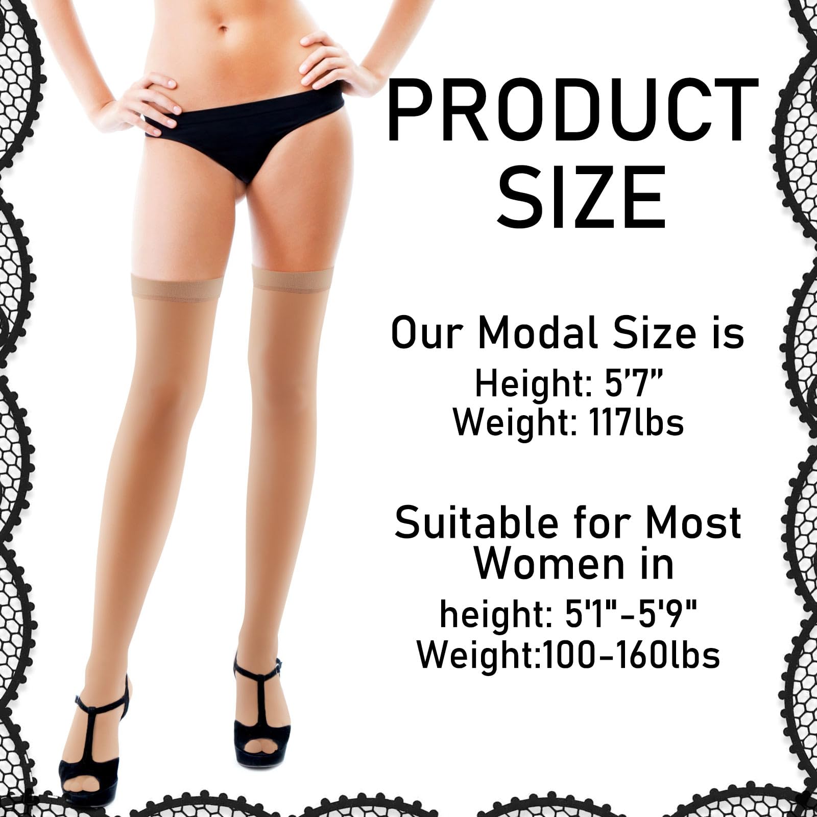 Janmercy 6 Pairs Women's Fishnet Thigh High Stockings - Elastic Top Sheer Over Knee Stockings for Women | Perfect for Cosplay, Halloween, Party & Fashion Outfits