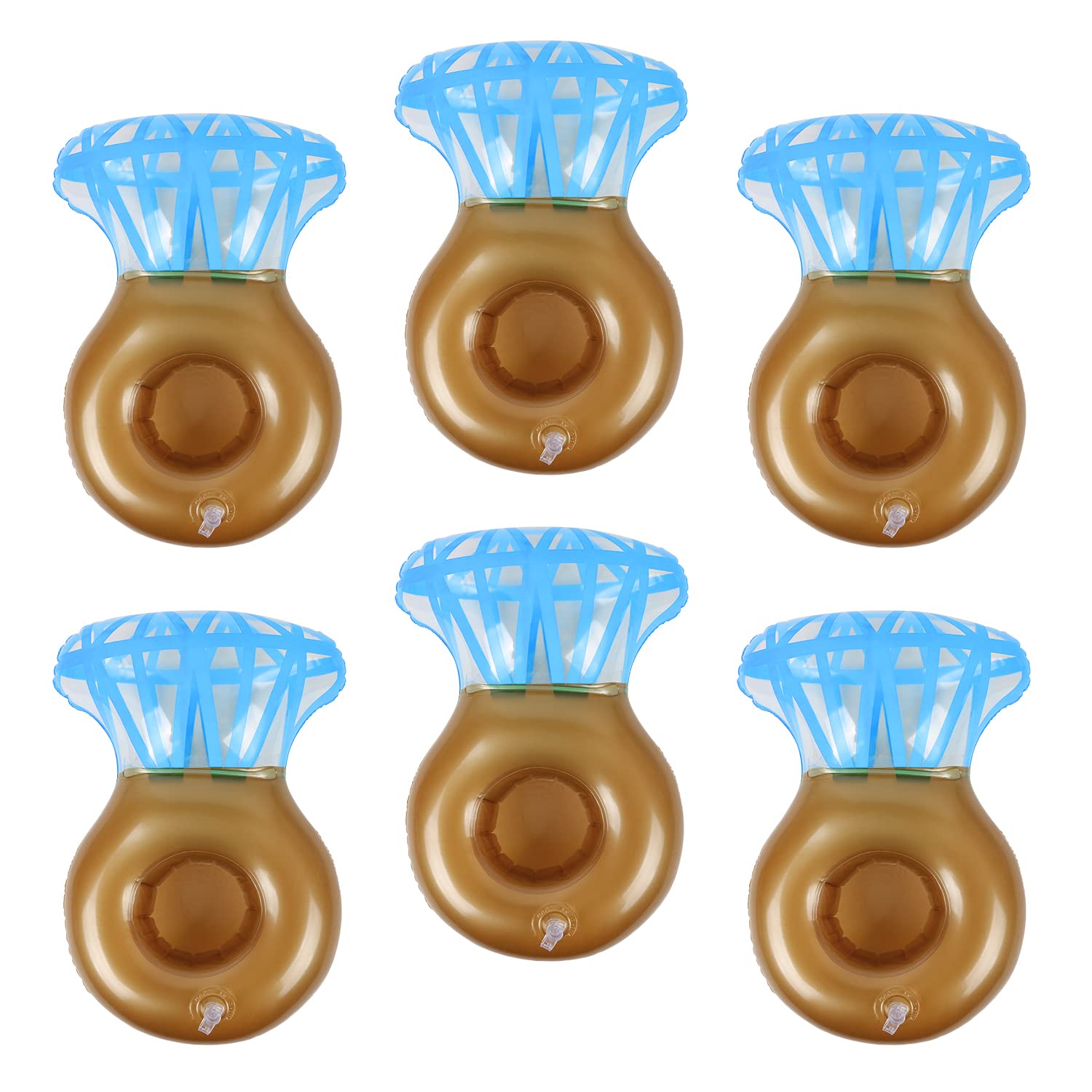 6 Pack Inflatable Drink Holder Floats for Pool Party - Floating Drink Rings for Swimming, Bachelorette Party Decorations & Summer Pool Accessories - Perfect for Adults, Beach & Backyard Gatherings