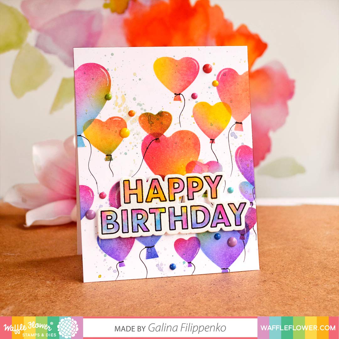 Waffle Flower Happy Birthday Matching Die Set - Perfect for DIY Greeting Cards, Scrapbooking & Paper Crafting Projects