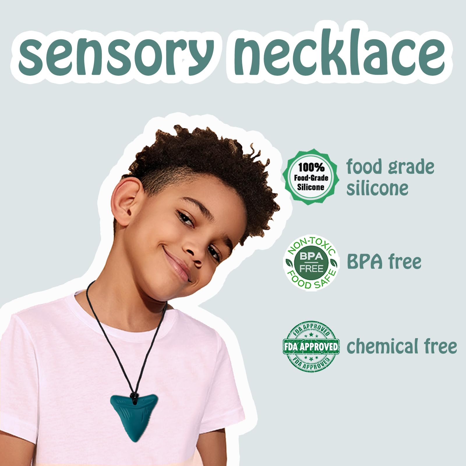 Sensory Chew Necklaces for Kids - 6 Pack Silicone Chewy Necklace Toys for Autism, ADHD, SPD - Boys & Girls Teething Jewelry to Reduce Chewing & Fidgeting - Perfect for School, Travel, and Calming Sensory Needs
