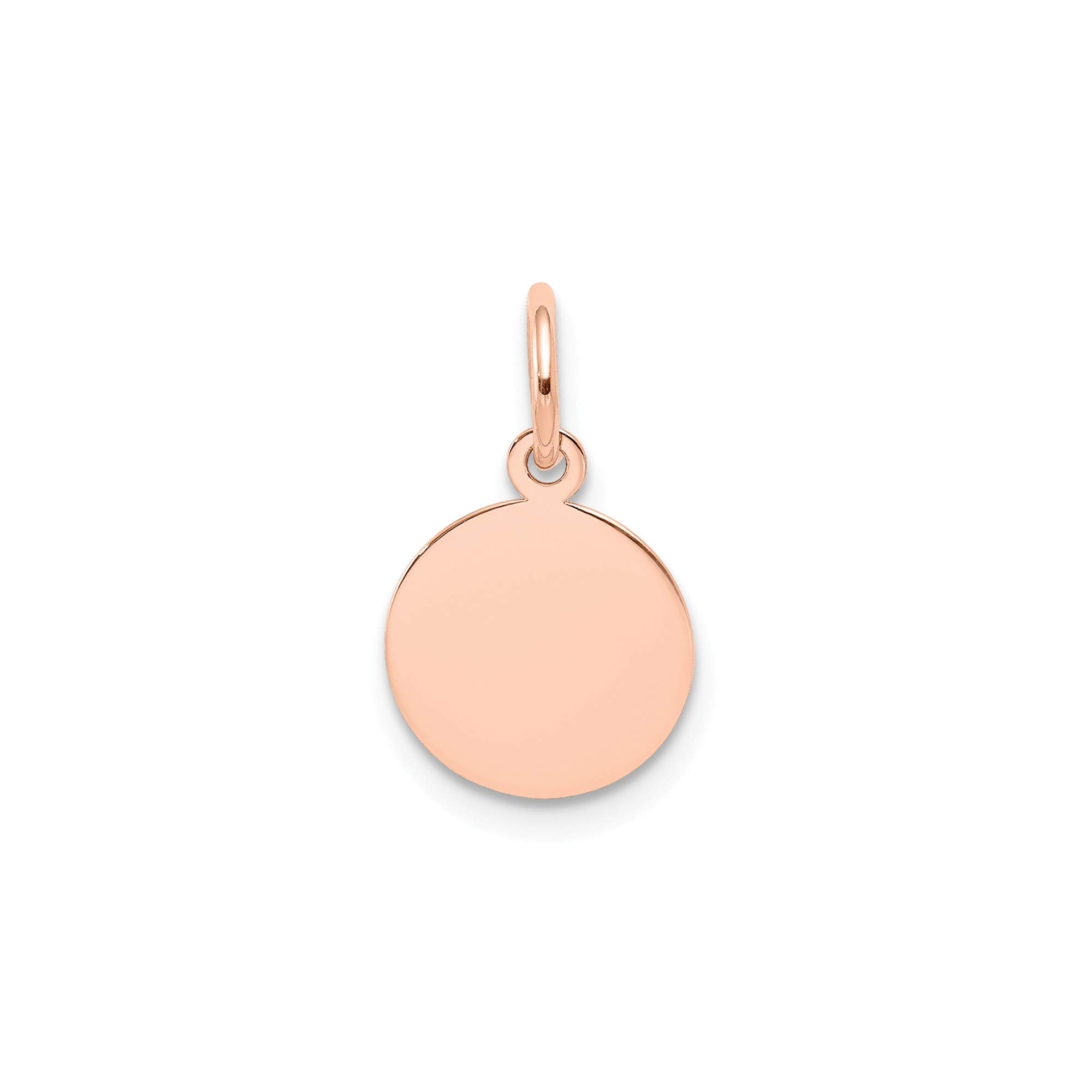 14K Rose Gold Engravable Circular Disc Charm - .009 Gauge Plain Jewelry for Necklace, Bracelet & DIY Crafting - Perfect for Personalized Gifts, Engraved Jewelry & Special Occasions