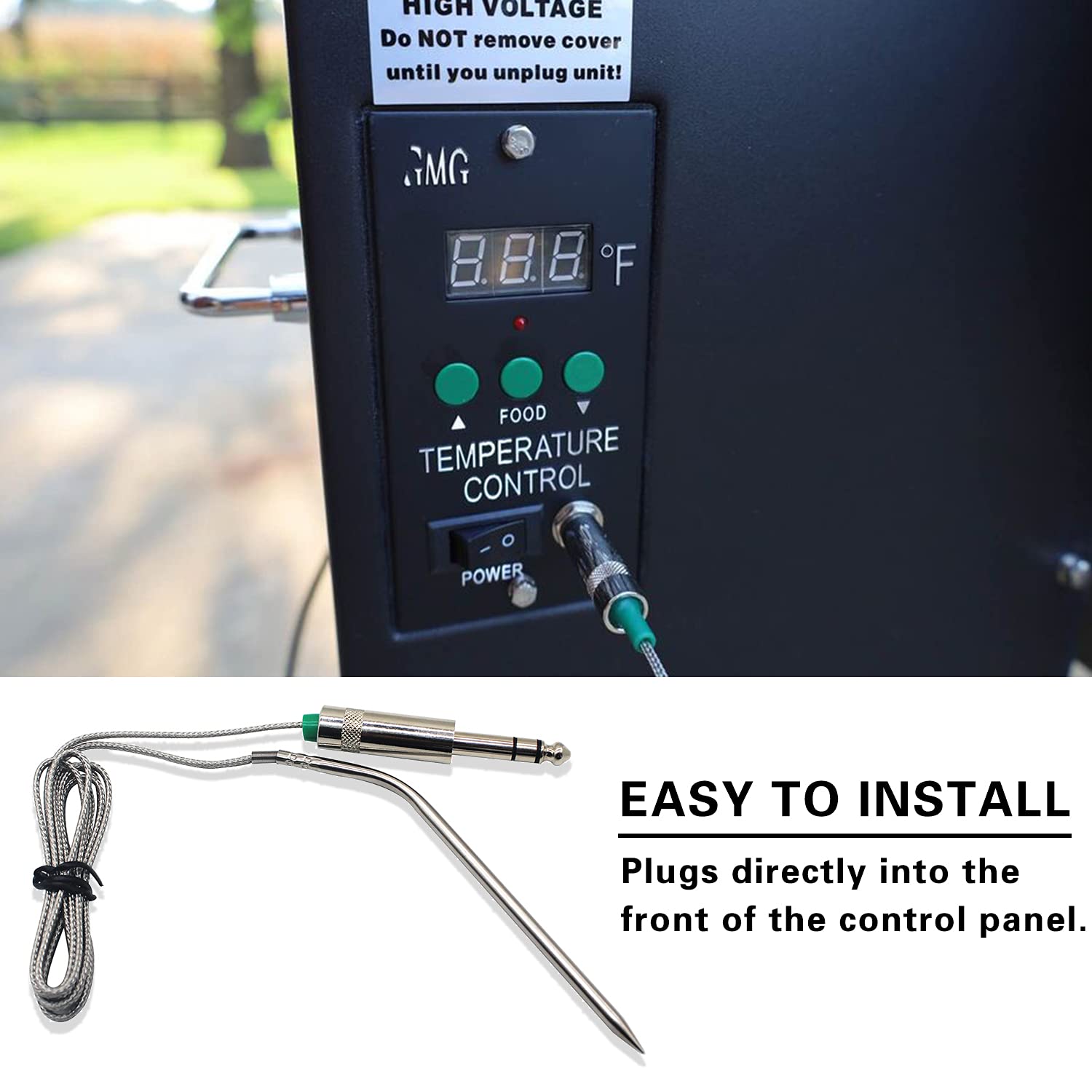 Green Mountain Meat Temperature Probe Replacement - Compatible with Pellet Grills (AC 110V) for Jim Bowie & Daniel Boone Models | Perfect for BBQ, Smoking & Grilling