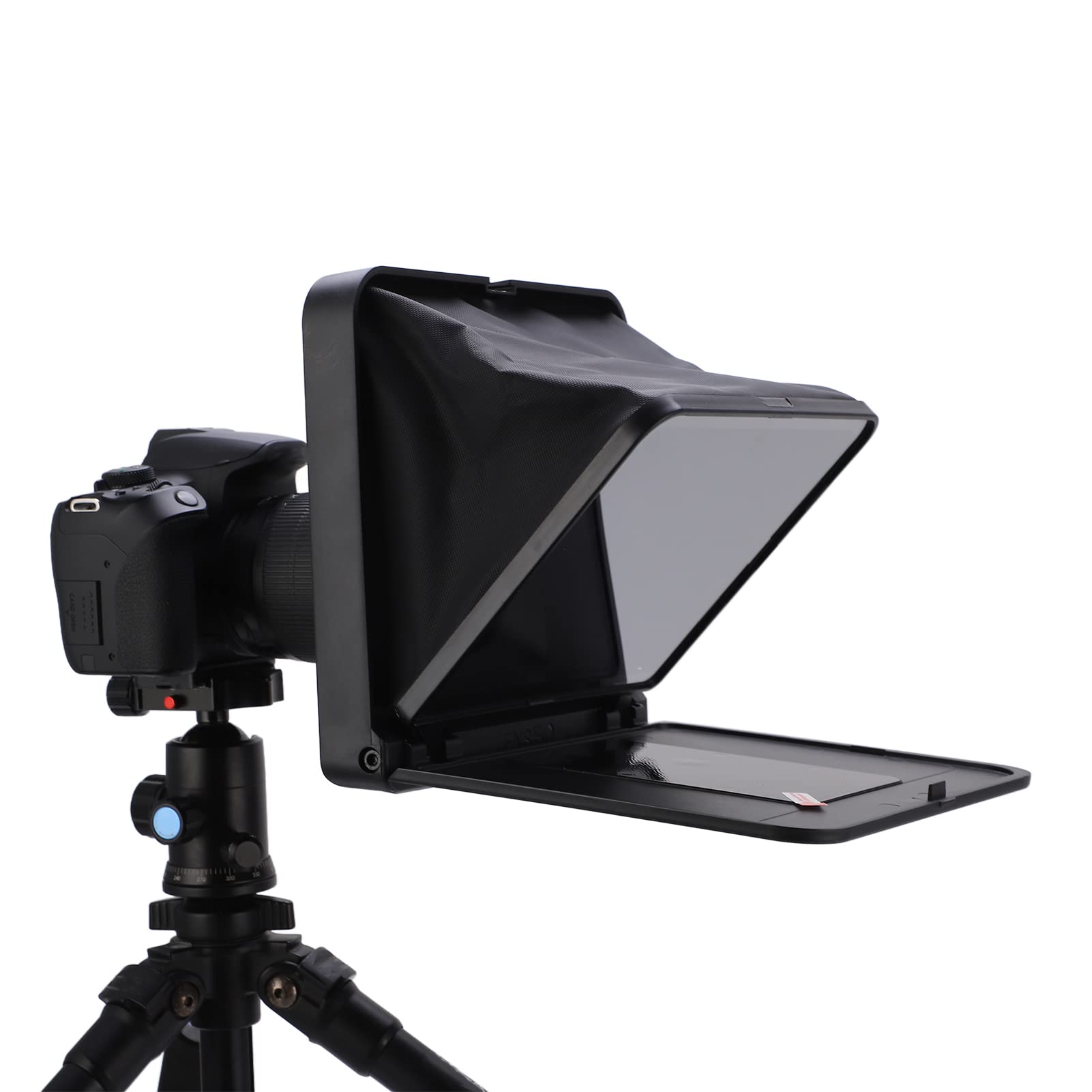 Bewinner Foldable Portable Teleprompter with Remote Control - Compatible with Smartphones, Tablets & DSLR Cameras (Includes 49mm-77mm Adapter Rings) - Perfect for Video Blogging, Live Streaming & Professional Presentations