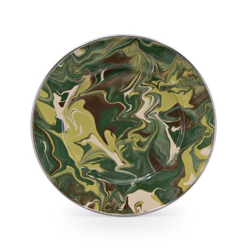 Camouflage Enamelware Plates - Set of 4, 8.5 Inch Durable Camping & Picnic Plates for Sandwich, Salad & Outdoor Dining - Perfect for Camping, Hiking, BBQ & Picnic Parties
