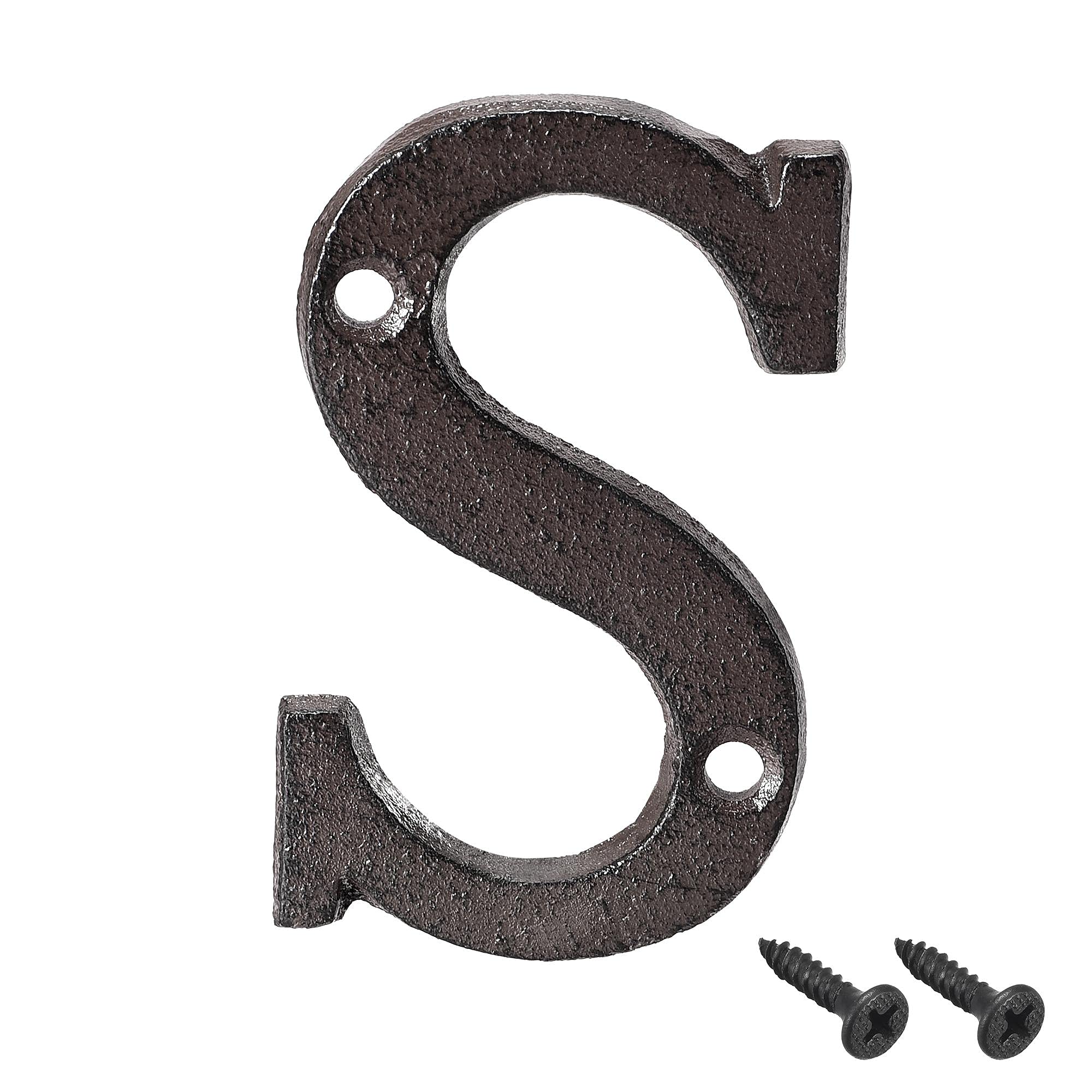 3 Inch Cast Iron Letter S - Rustic House Letter for Home, Hotel, Mailbox & Address Sign - Perfect for Door Decor, Porch Signage & Outdoor Address Plaques