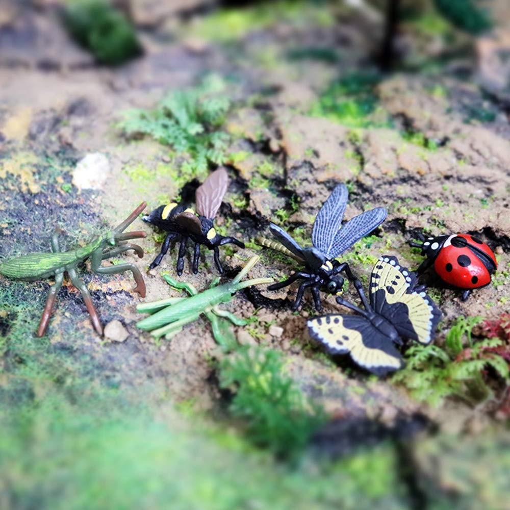 12 PCS Realistic Plastic Insect Figures - Wildlife Animal Bug Toys for Kids, Halloween Party Favors, School Projects & Educational Play | Perfect for Toddlers, Collectors & Science Learning
