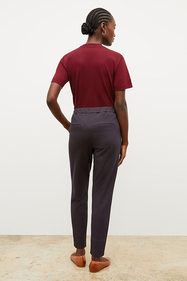 Colby Pant Stretch Foulard Knit Women's Casual Pants - Navy Multi Color for Work, Travel & Everyday Comfort