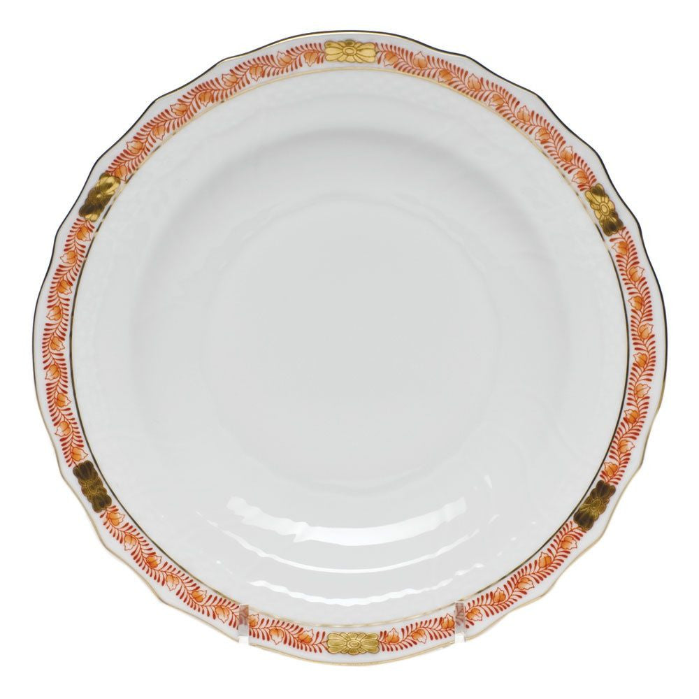 Chinese Bouquet Garland Rust Salad Plate - Elegant Decorative Ceramic Dish for Salads, Appetizers & Desserts | Perfect for Dinner Parties, Weddings & Home Decor