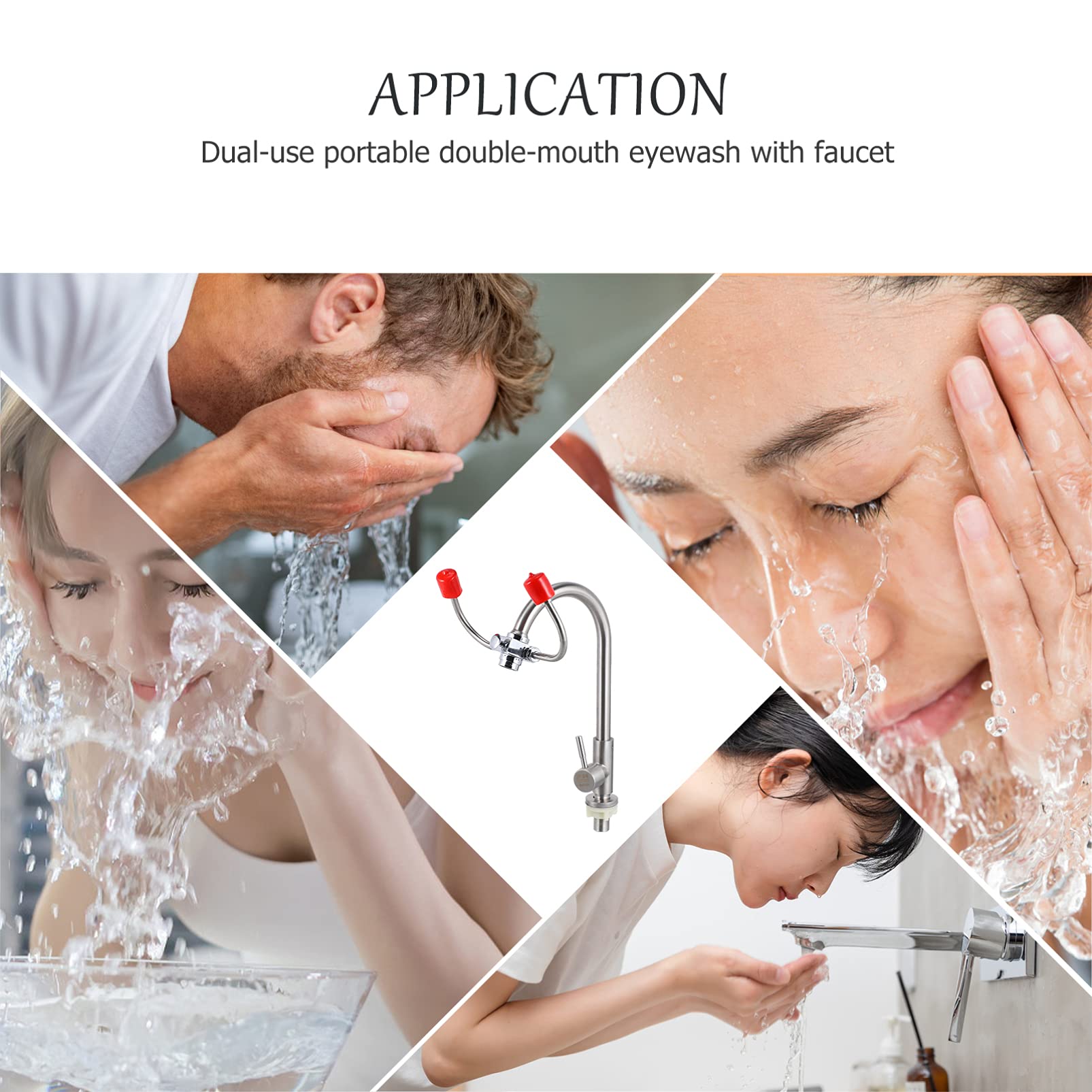 Emergency Eye Wash Station - Sink Mounted Eye Flush Faucet for Workplace Safety