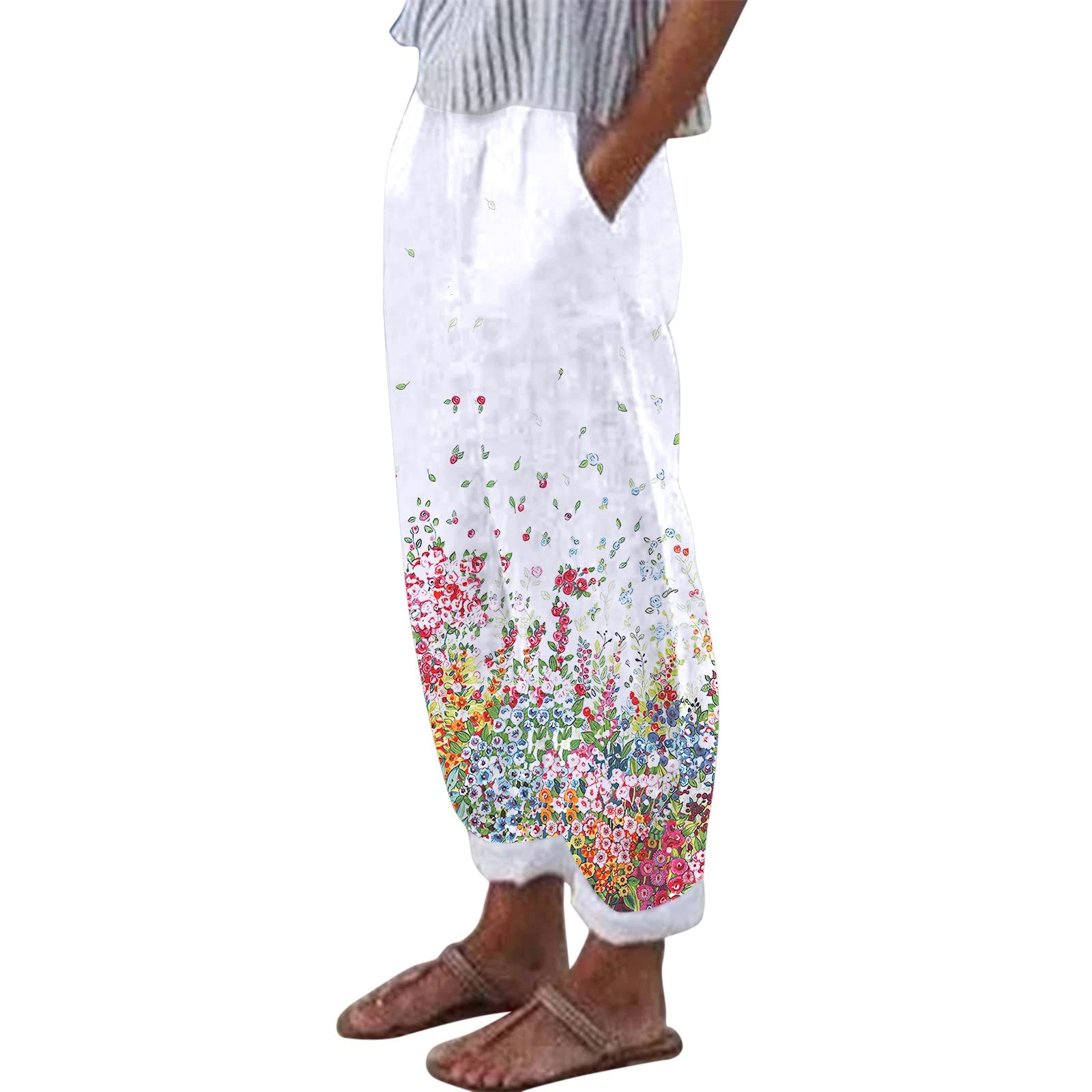 Women's Wide Leg Stretch Jersey Pants - Comfortable Tapered Linen Pants for Work & Outdoor Performance | Perfect for Office Wear, Travel & Casual Outfits
