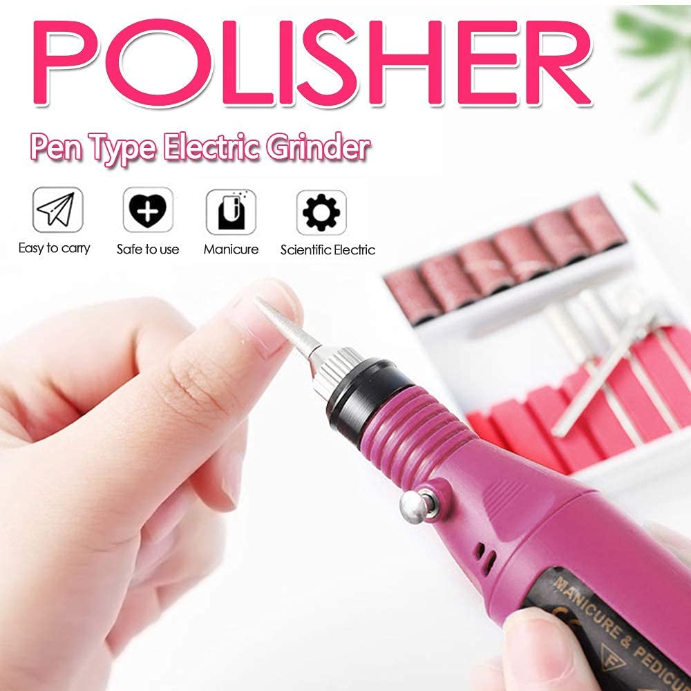 Professional Electric Nail Drill Kit - Acrylic Nail & Gel Polish Remover Tools with 6 Bits for Finger & Toe Care - Portable Nail Polishing Machine for Home & Salon Use - Perfect for Manicures, Pedicures & Nail Art