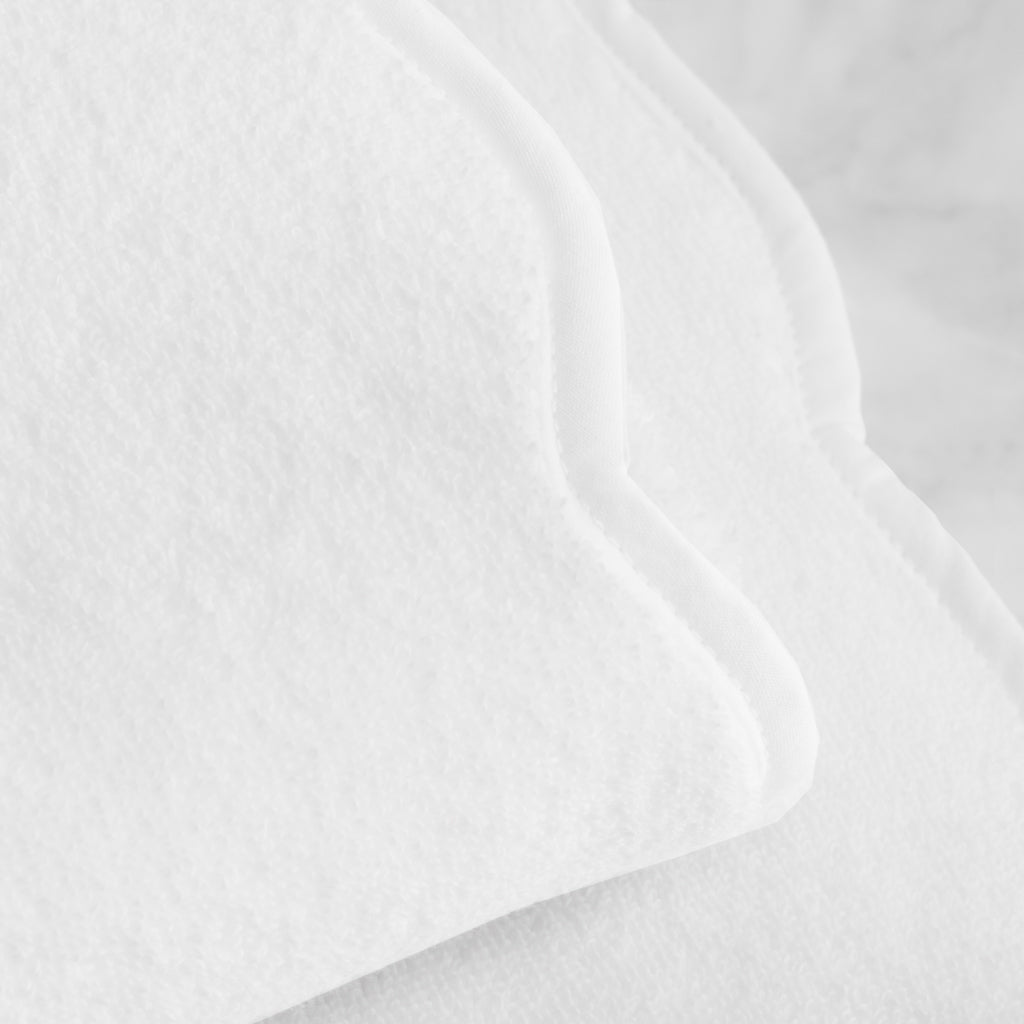 Soft White Scalloped Plush Washcloths - Gentle Exfoliating Bath & Face Towels for Spa, Baby Care & Sensitive Skin