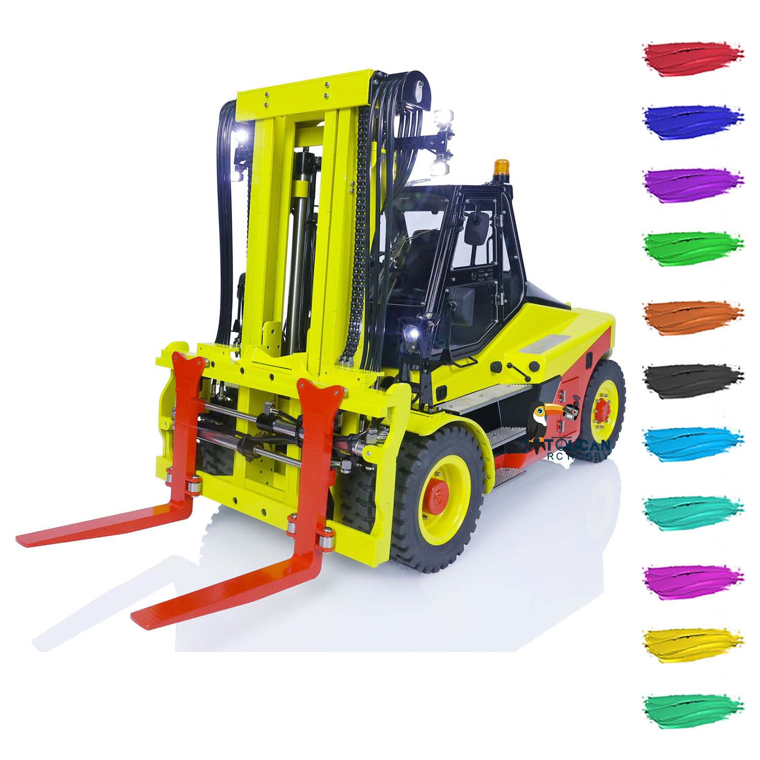 1:14 LESU Metal RC Forklift Truck with Hydraulic System, Remote Control, Sound & Light, ESC Servo - Perfect for Construction Site Play, Collecting & Indoor Racing