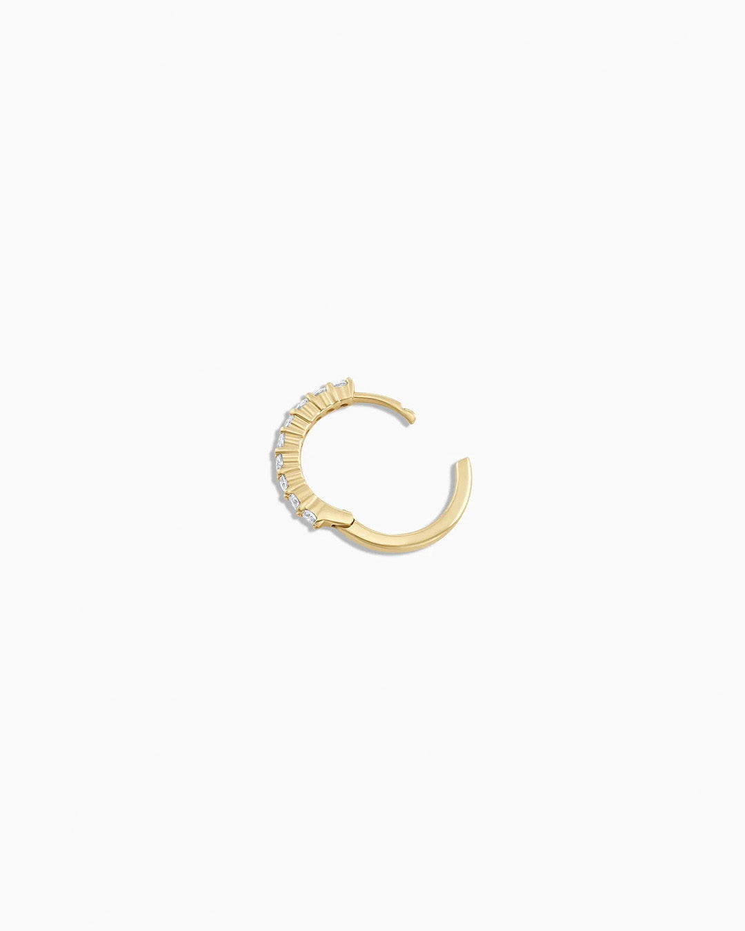 Diamond Pavé Single Huggie Earrings for Women - 14K Gold Plated Hoop Earrings for Everyday Wear & Special Occasions