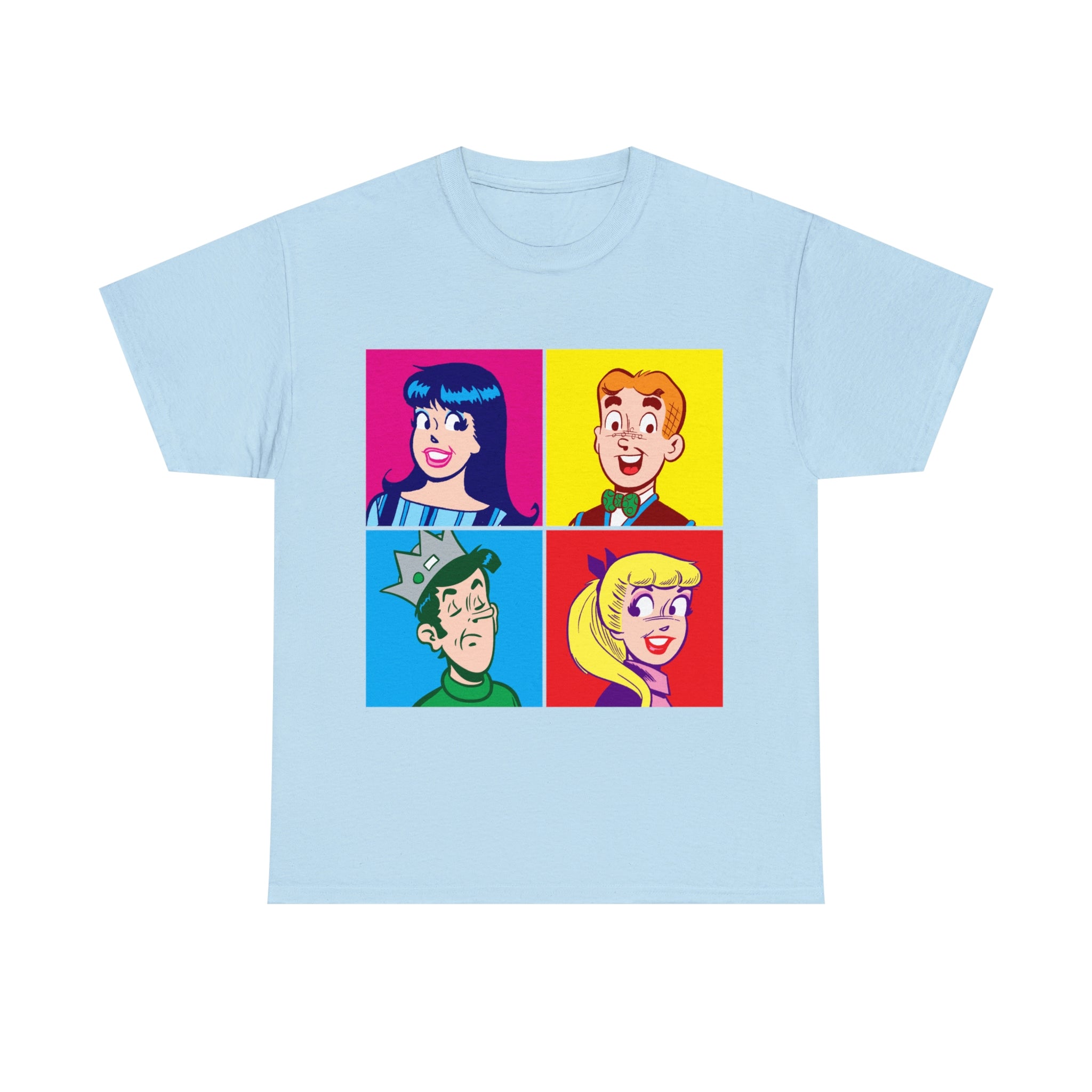 Vintage Pop Art Archie Comics Graphic T-Shirt - Unisex Heavy Cotton Tee Featuring Archie, Betty, Veronica & Jughead - Perfect for Comic Fans, Casual Wear & Retro Fashion